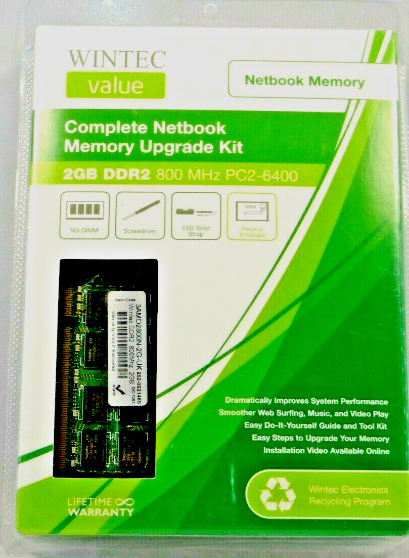 Notebook 2gb ddr2 800mhz pc2-6400 Kit New Sealed Laptop Memory New Sealed