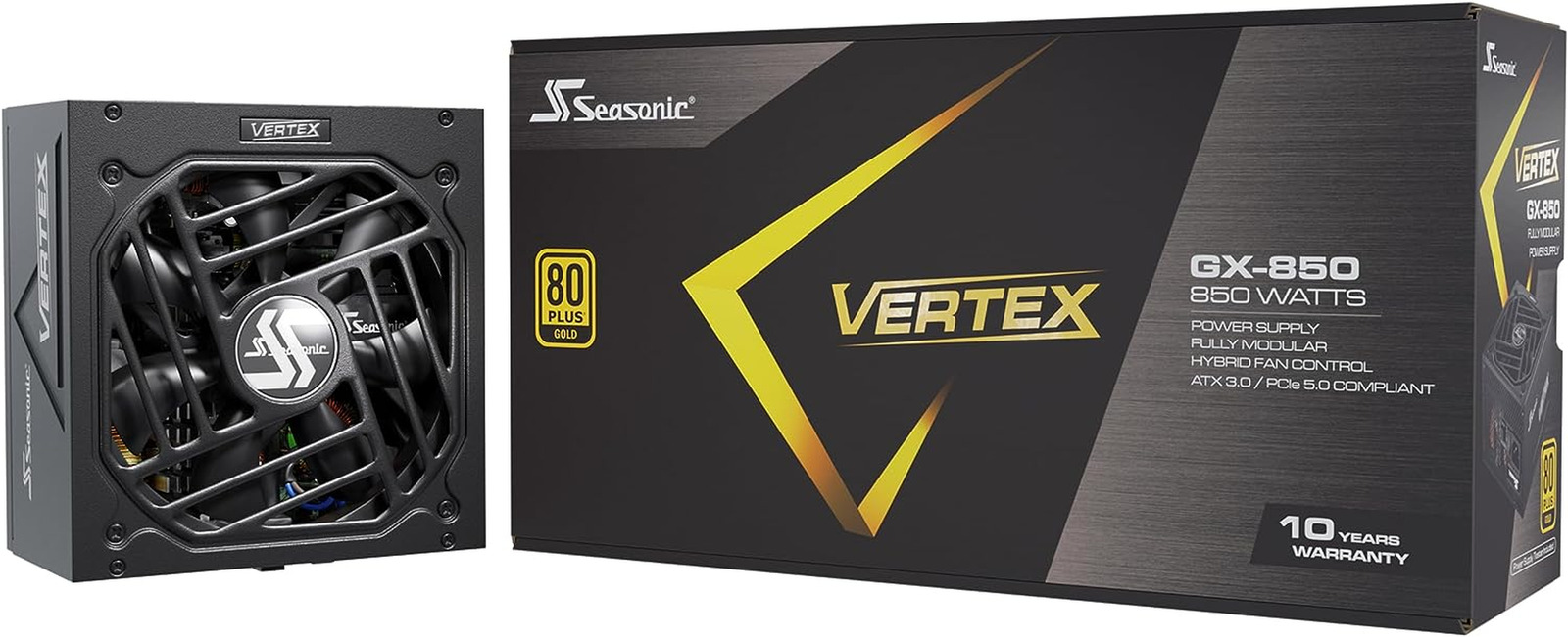 Vertex GX-850, 850W 80+ Gold, ATX 3.0 / Pcie 5.0 Compliant Full Modular, Fan Con