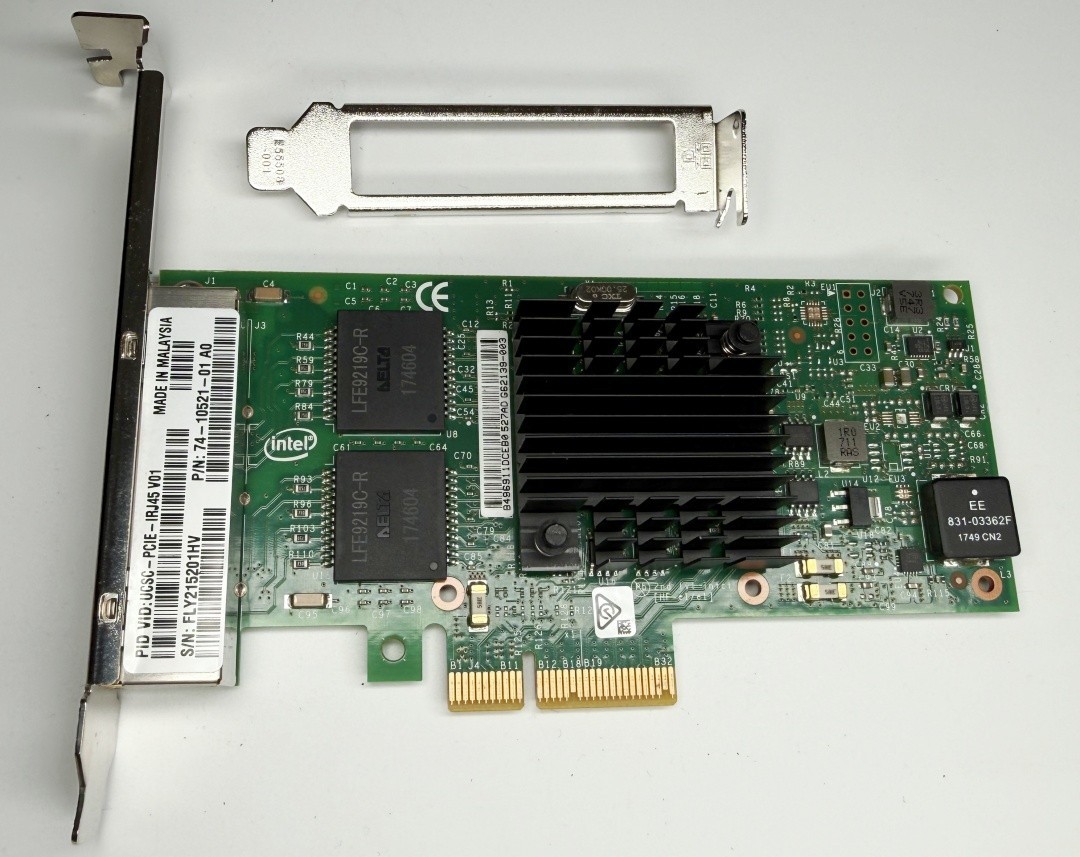 INTEL I350T4 1GbE RJ-45 Quad Port Ethernet Server Adapter I350-T4 74-10521-01 INTEL I350T4 1GbE RJ-45 Quad Port Ethernet Server Adapter I350-T4 74-10521-01