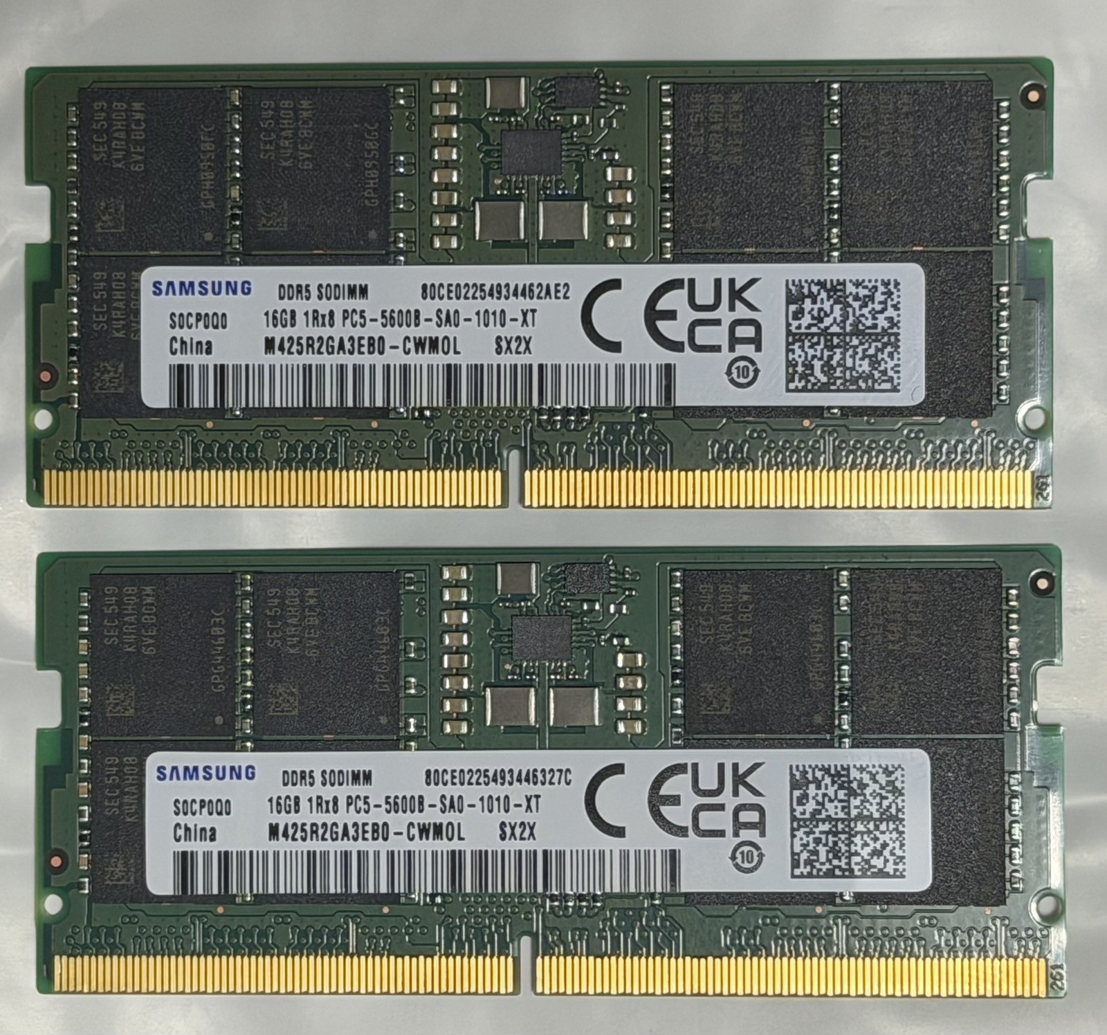 Samsung 32GB DDR5 SO-DIMM PC5-5600 RAM 2x16GB M425R2GA3EB0-CWM0L 262-Pin