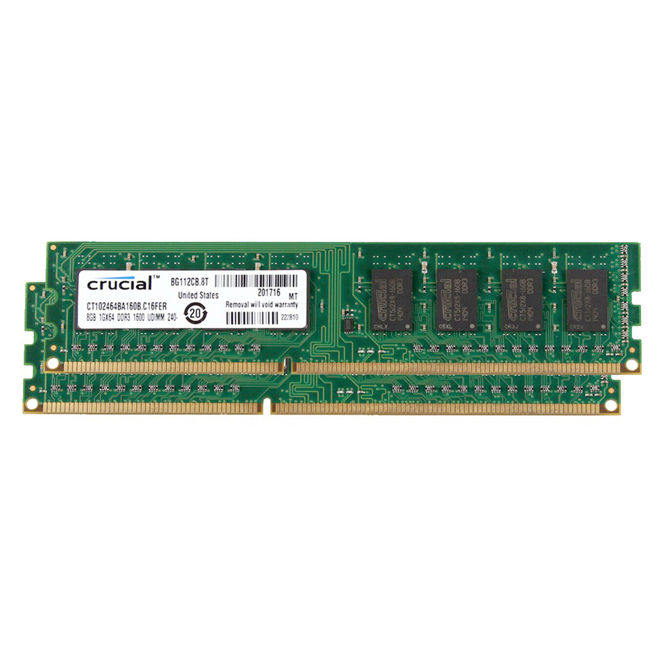 Crucial 16GB to 32GB DDR3 1600mhz PC3-12800 1.5V Desktop Ram Memory 240-Pin LOT