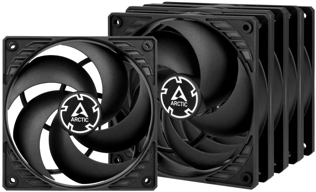 ARCTIC P12 (Black) 5 Pack 120 mm Case Fan Pressure-optimised quiet motor PC ARCTIC P12 (Black) 5 Pack 120 mm Case Fan Pressure-optimised quiet motor PC