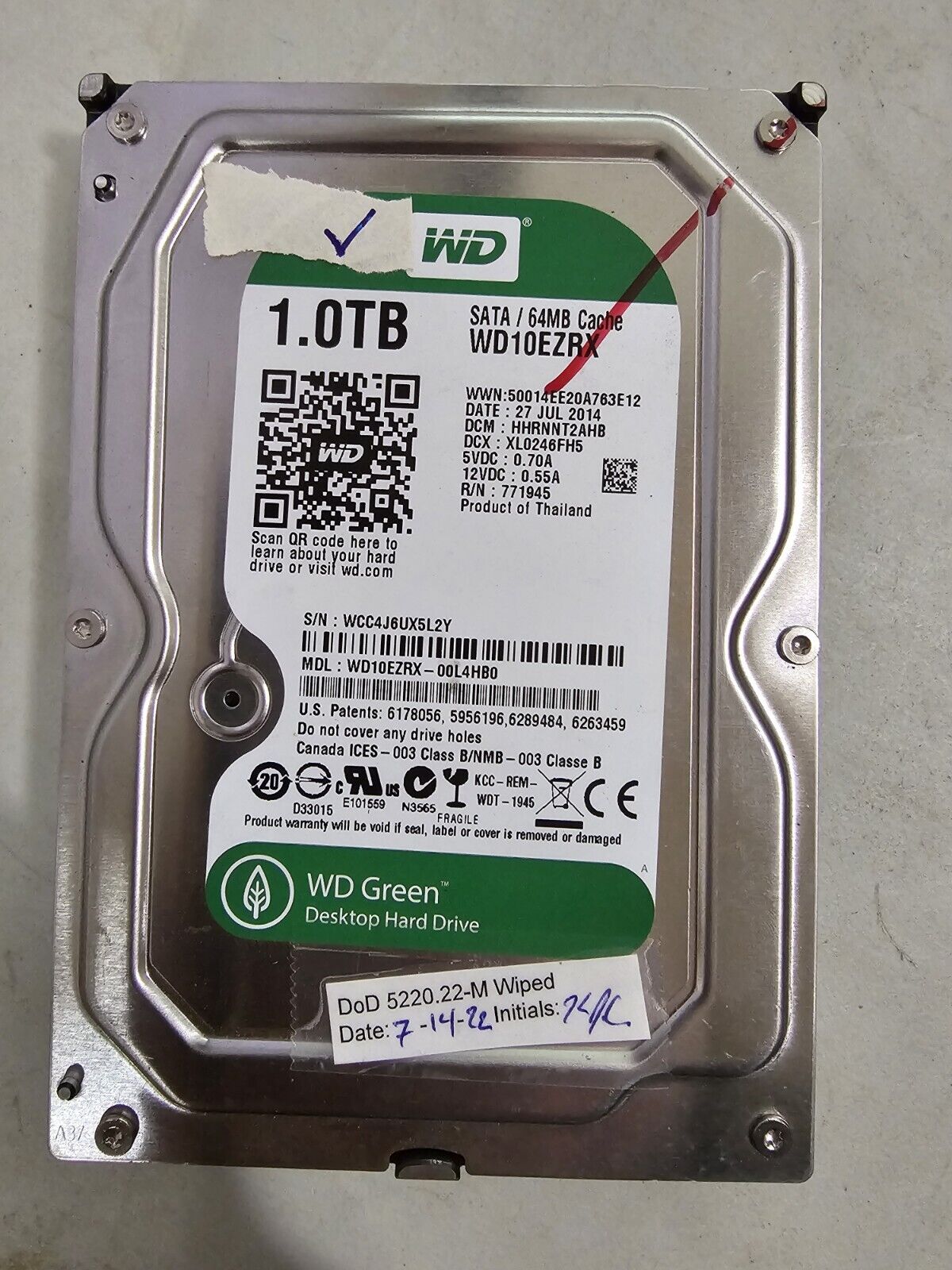 Western Digital WD Green 1TB SATA Internal Desktop Hard Drive 64MB (WD10EZRX)
