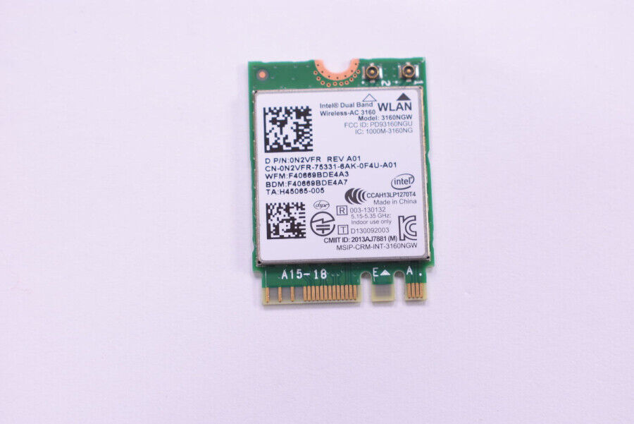 N2VFR Dell Wireless Bluetooth Card I3558-10000BLK 11-3162 11-3558