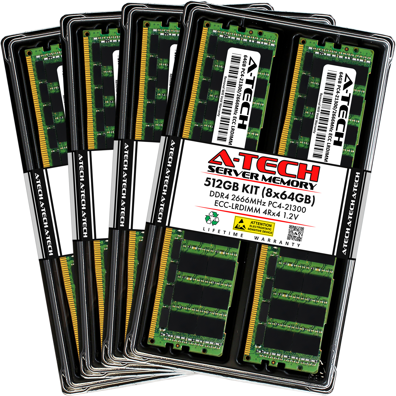 A-Tech 512GB 8x 64GB 4Rx4 PC4-21300 ECC Load Reduced LRDIMM Server Memory RAM A-Tech 512GB 8x 64GB 4Rx4 PC4-21300 ECC Load Reduced LRDIMM Server Memory RAM