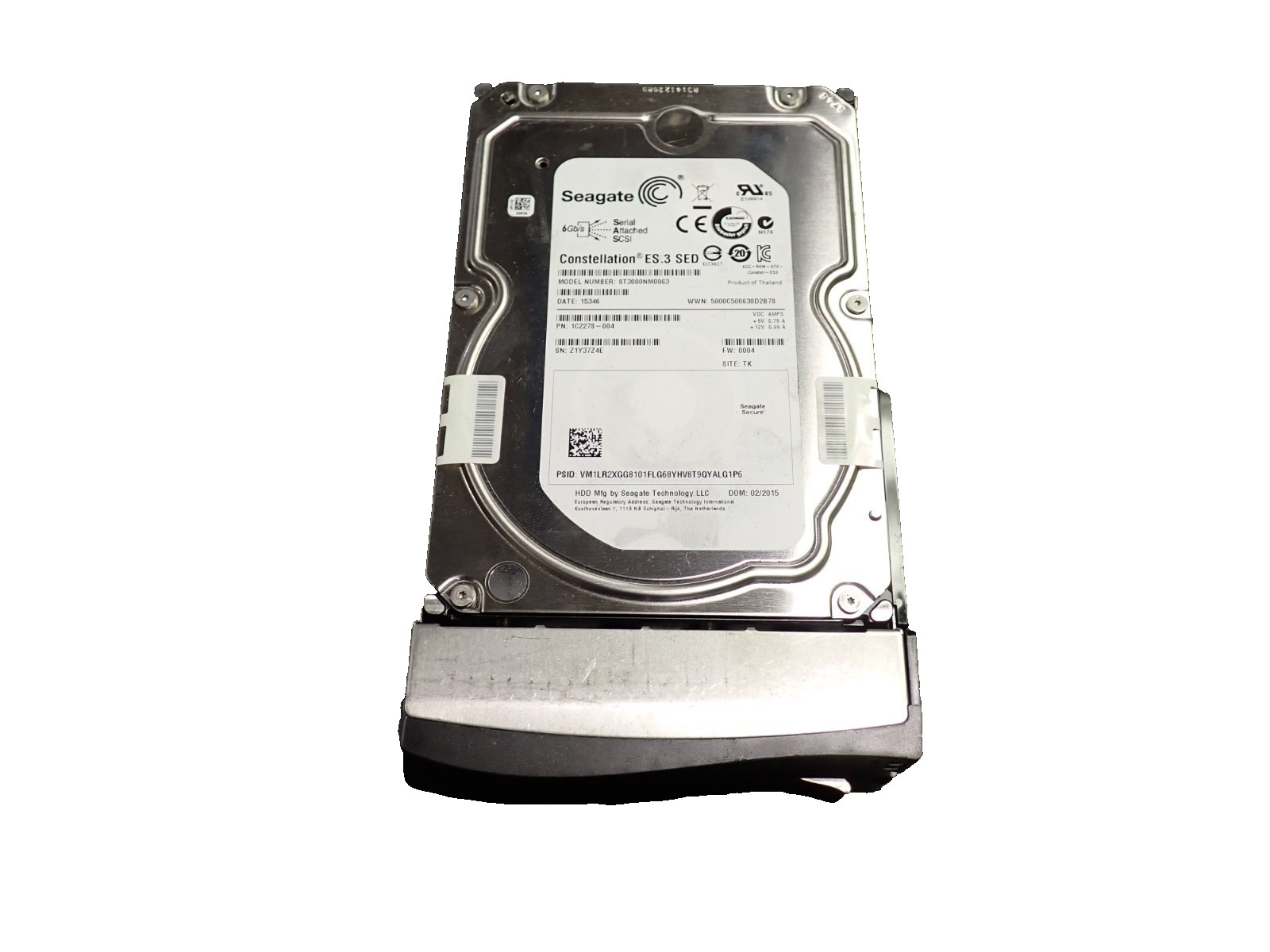 EMC ST3000NM0063 3TB HDD SAS 3.5'' SEAGATE 7.2K 6Gbp Internal Hard Disk Drive EMC ST3000NM0063 3TB HDD SAS 3.5'' SEAGATE 7.2K 6Gbp Internal Hard Disk Drive