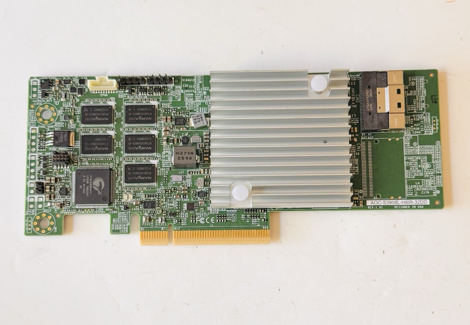 SUPERMICRO AOC-S3908L-H8iR-32DD 12Gb/s SAS PCIE 4.0 RAID ADAPTER - No Bracket SUPERMICRO AOC-S3908L-H8iR-32DD 12Gb/s SAS PCIE 4.0 RAID ADAPTER - No Bracket