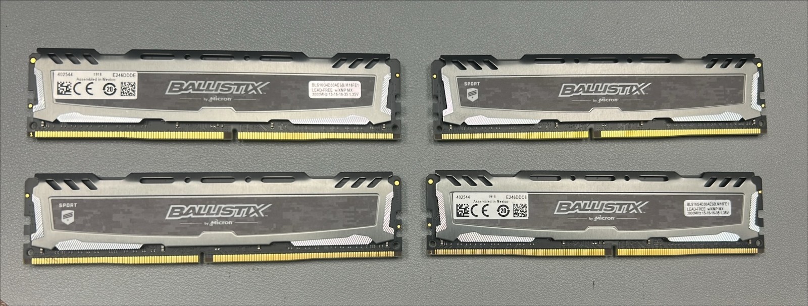 Crucial Ballistix 64GB (4x16GB) PC4-24000 DDR4-3000 CL15 BLS16G4D30AESB.M16FE1 Crucial Ballistix 64GB (4x16GB) PC4-24000 DDR4-3000 CL15 BLS16G4D30AESB.M16FE1