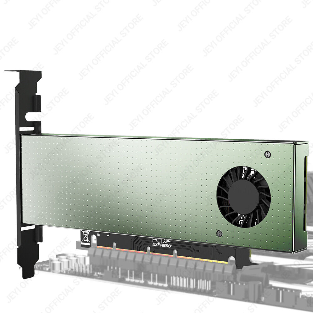 JEYI Dual M.2 SSD NVME and SATA to PCIE 4.0/3.0 X4 X8 X16 Adapter With Turbofan