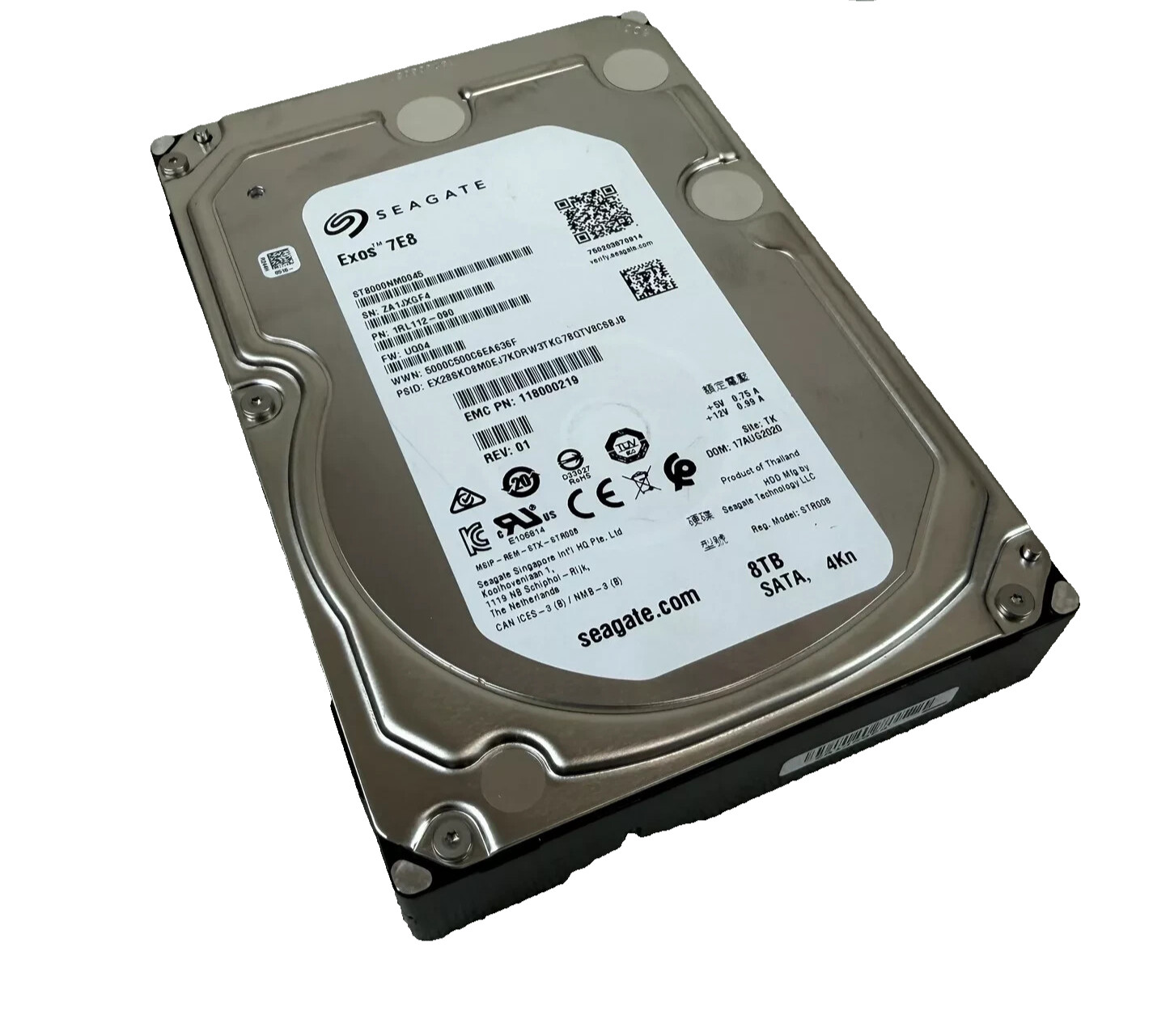 (ST8000NM0045) SEAGATE ENTERPRISE 8TB 7200RPM 4Kn SATA 6Gb/s 3.5 (ST8000NM0045) SEAGATE ENTERPRISE 8TB 7200RPM 4Kn SATA 6Gb/s 3.5