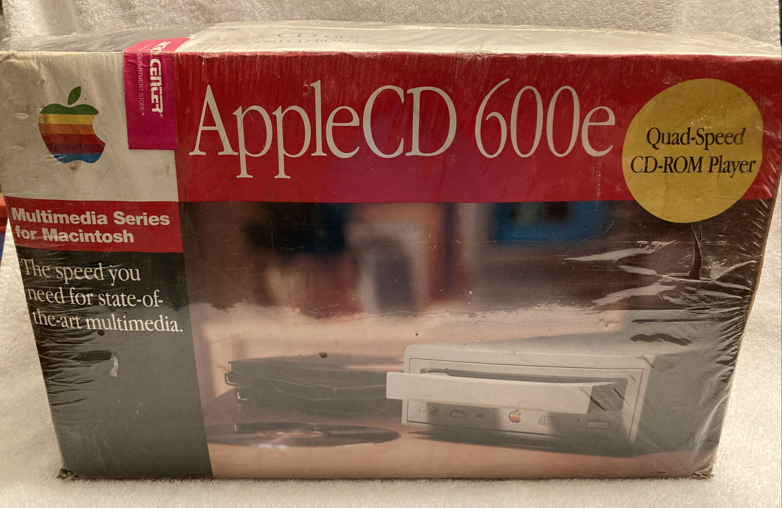 APPLECD 600E EXTERNAL APPLE CD ROM M3958LL/A UNOPENED FACTORY SEALED 1995 Rare