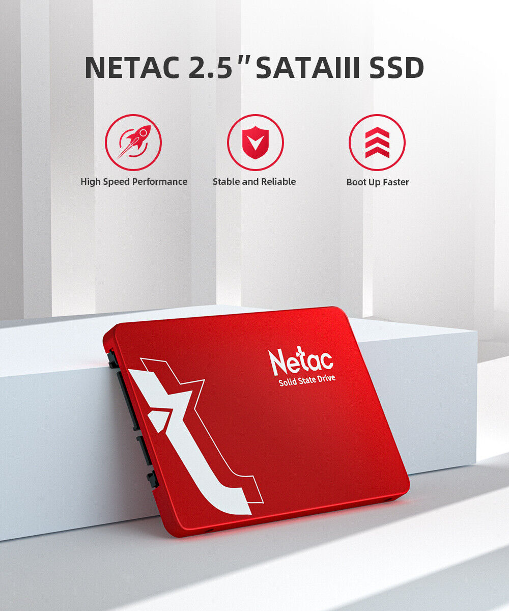 Netac 128GB SSD 3D NAND 2.5'' SATA III 6GB/s Internal Solid State Drive 500MB/s