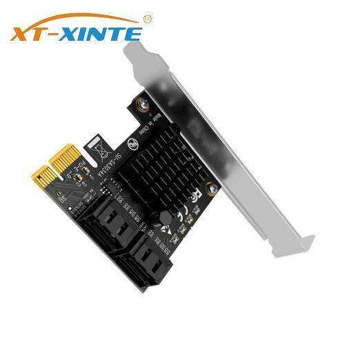 XT-XINTE 4 Port PCI-e x1 to SATA III Adapter Converter PCI E Expansion Card