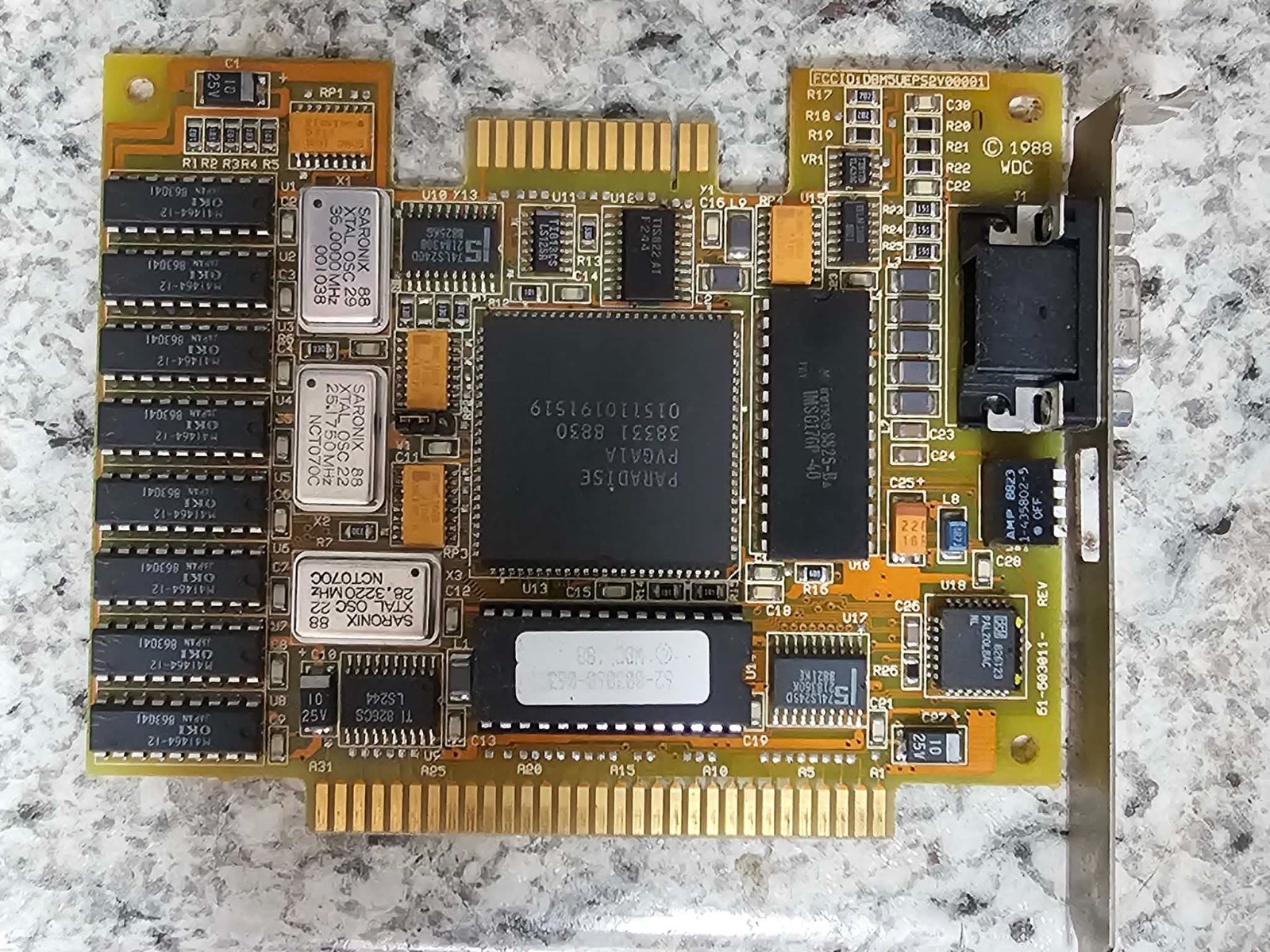 Retro Vintage 1988 Paradise PVGA1A ISA VGA Video Graphics Card 8-Bit PC XT AT Retro Vintage 1988 Paradise PVGA1A ISA VGA Video Graphics Card 8-Bit PC XT AT
