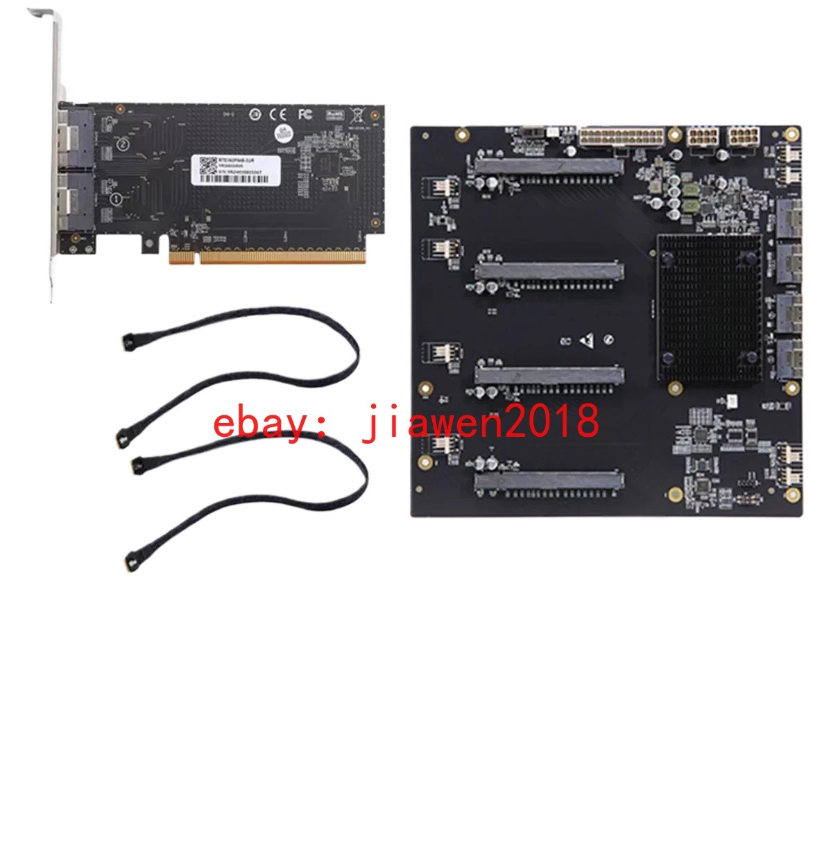 External PLX88096 PCIe-4.0 Expansion Quad Card GPU SFF-8654 TO 4*PCI-E X16 External PLX88096 PCIe-4.0 Expansion Quad Card GPU SFF-8654 TO 4*PCI-E X16