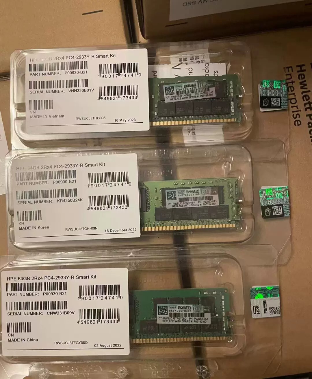 P00930-B21 HPE 64GB 2RX4 PC4-2933Y-R SMART KIT P06192-001 P03053-0A1