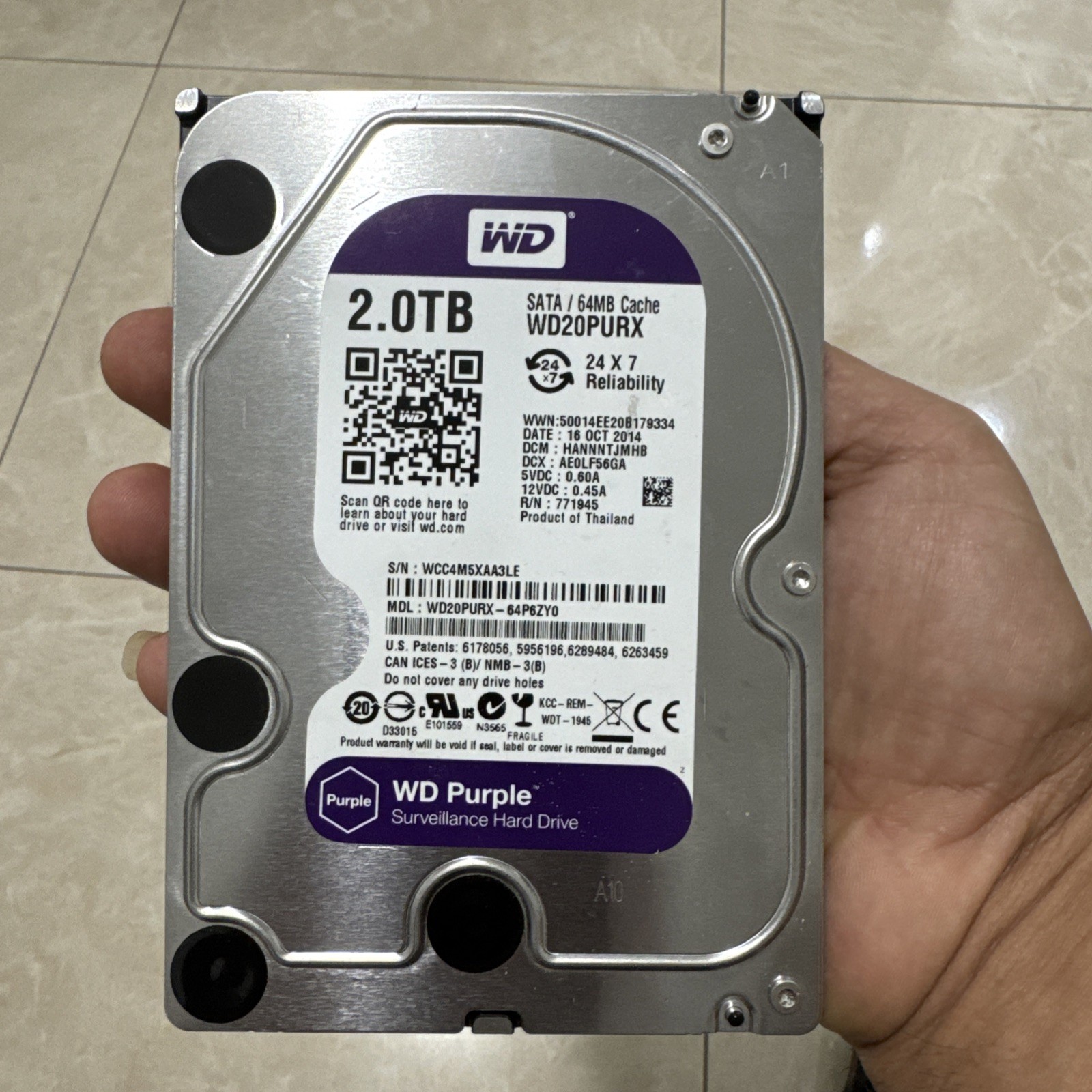 Western Digital WD Purple 2TB Surveillance Hard Drive 3.5 Western Digital WD Purple 2TB Surveillance Hard Drive 3.5