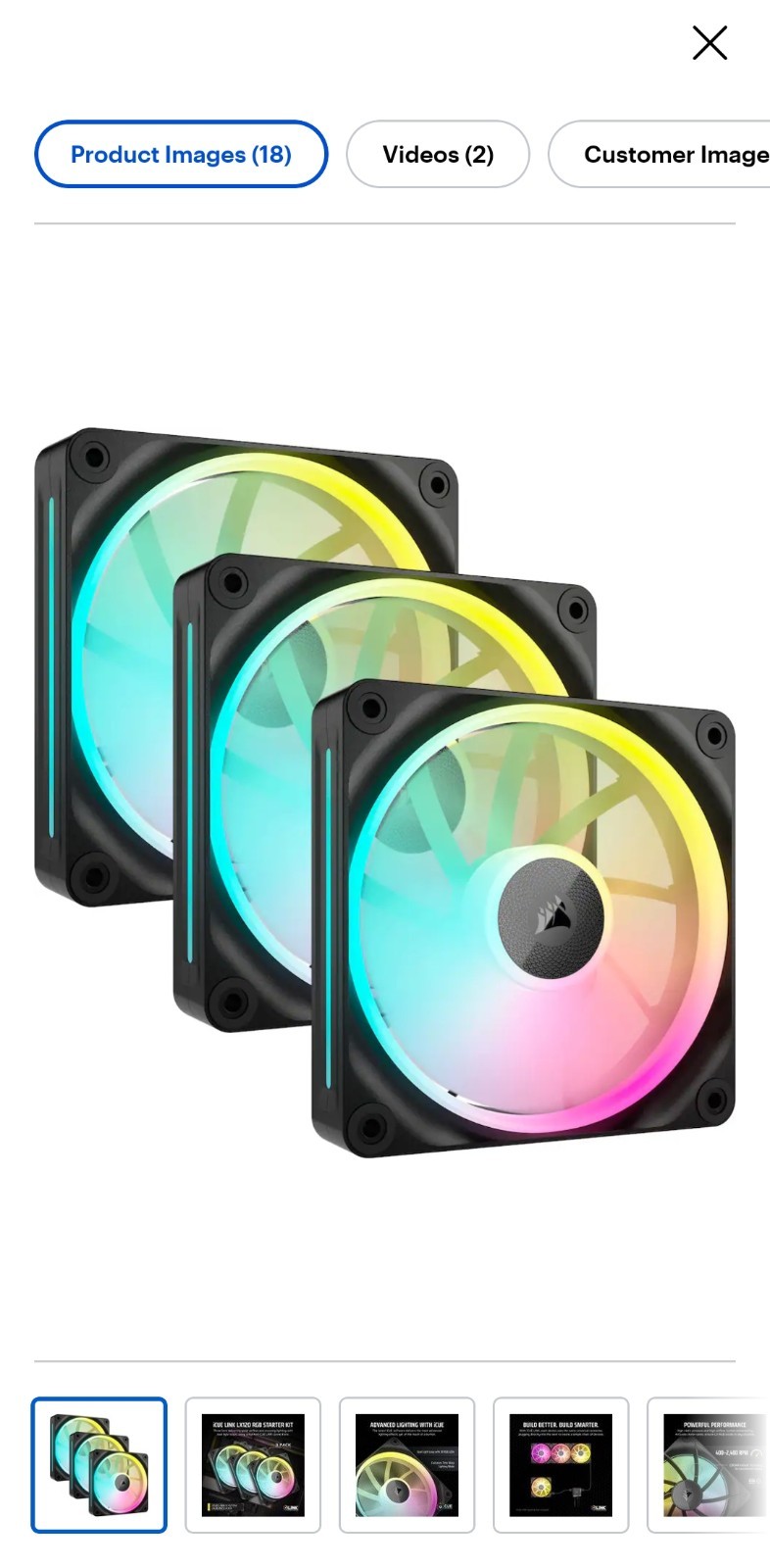 Corsair RGB 120MM ICUE Link Fans - 3 x LX120 And 6 x RX120 Corsair RGB 120MM ICUE Link Fans - 3 x LX120 And 6 x RX120
