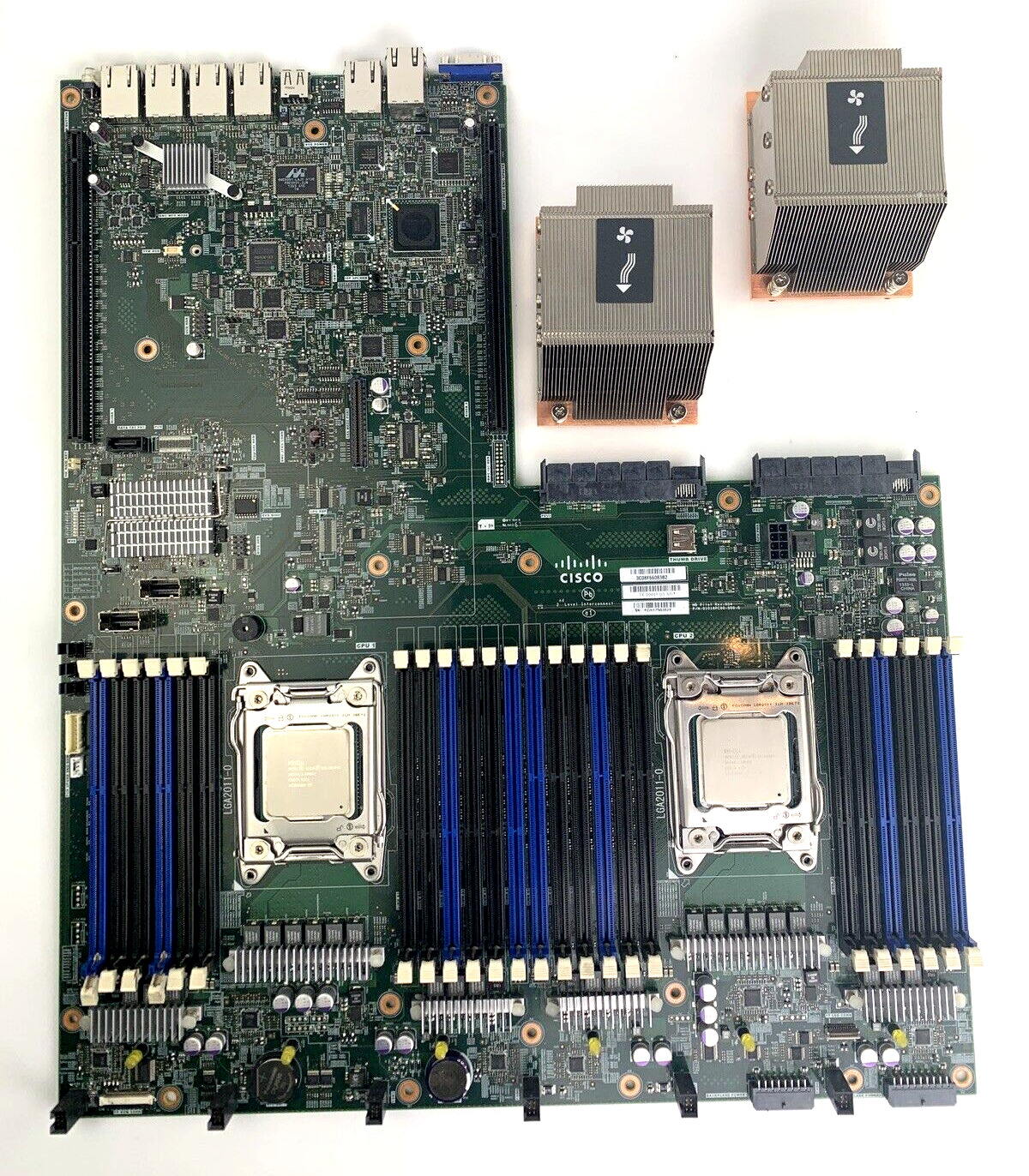 Cisco UCS C240 M3 System Board 74-10443-03 w/ x2 E5-2650v2 CPU & Heat Sinks
