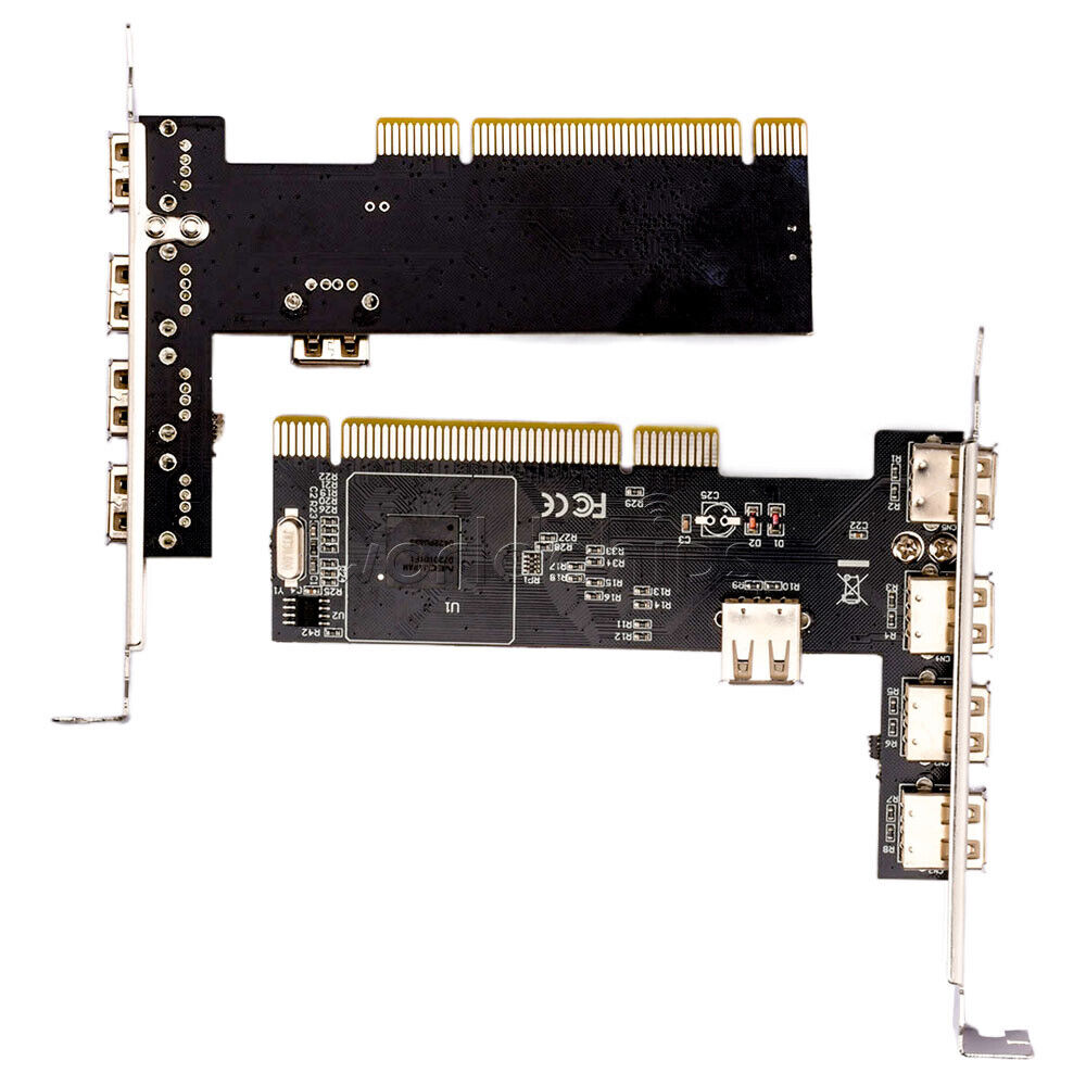 5 Port USB 2.0 High-Speed 480Mbps USB2 PCI Controller Adapter Card Hub Module