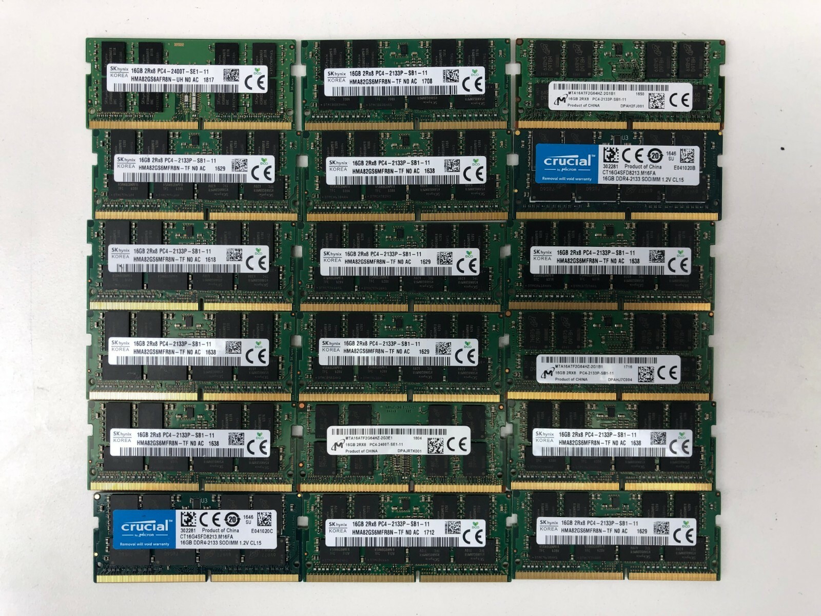 [ BULK LOT OF 10 ] 16GB DDR4 LAPTOP RAM 2133 & 2400 MHz SAMSUNG, HYNIX
