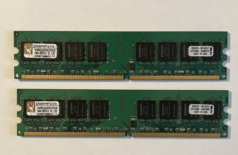 Kingston 1 GB DIMM DDR2 Memory (KVR533D2K2/2GR)