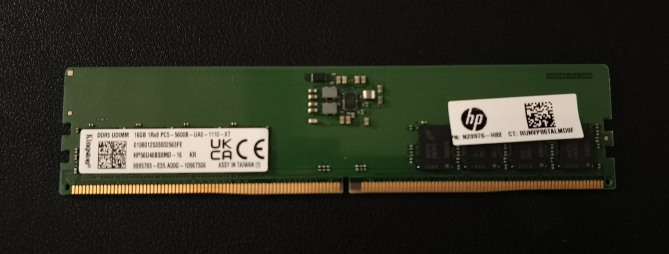 Kingston 16GB DDR5 RAM 5600MHz PC5-5600B UDIMM Desktop Memory HP HP56U46BS8MD-16 Kingston 16GB DDR5 RAM 5600MHz PC5-5600B UDIMM Desktop Memory HP HP56U46BS8MD-16