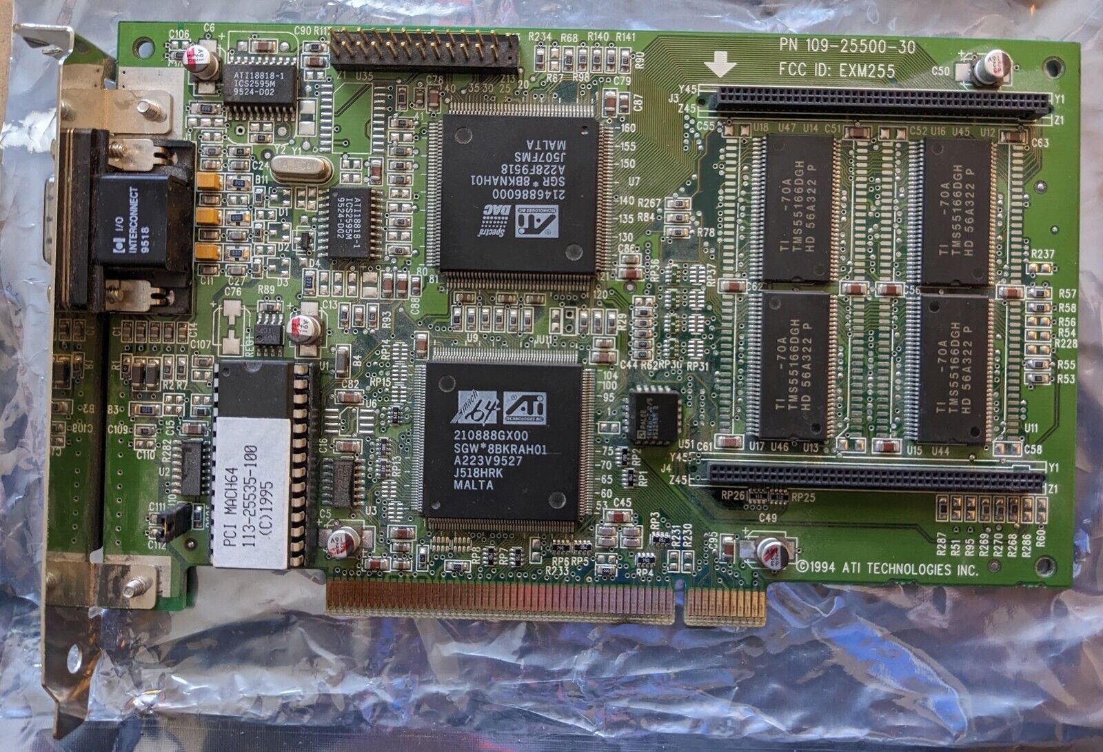 Vintage 109-25500-30 ATI Mach64 2MB PCI VGA Video Graphics Card
