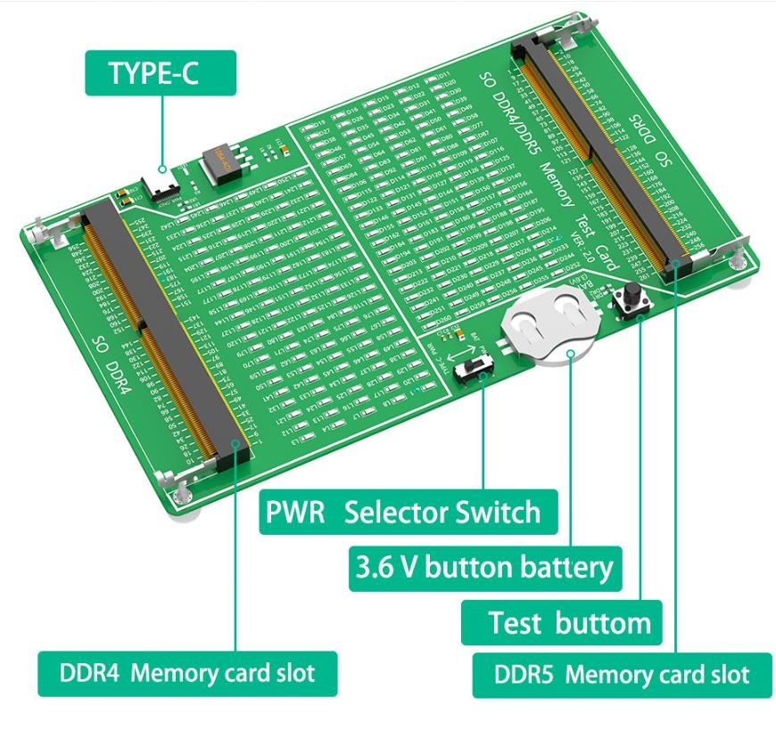 Memory Tester Memory Diagnostic Analyzer RAM Tester for Laptop Desktop DDR4 DDR5 Memory Tester Memory Diagnostic Analyzer RAM Tester for Laptop Desktop DDR4 DDR5