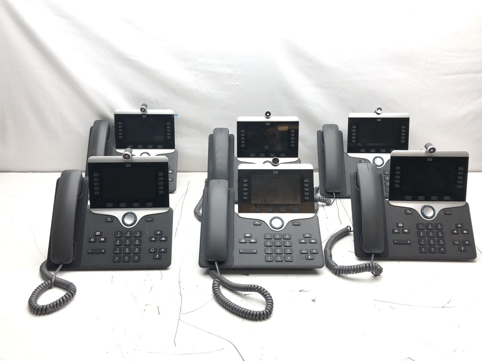Lot of 6 - Cisco CP-8845 VoIP Desktop  Phone w/Stand
