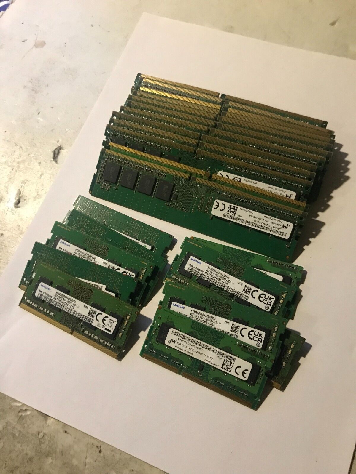 LOT OF 23PCS MIX BRAND MEMORY 4GB PC4 10PCS LAPTOP AND 13PCS DESKTOP