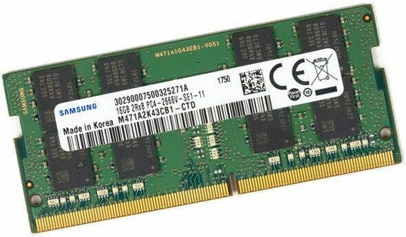 16 GB DDR4 Samsung RAM Memory PC4 - 2400T SE1-11 SODIMM Laptop