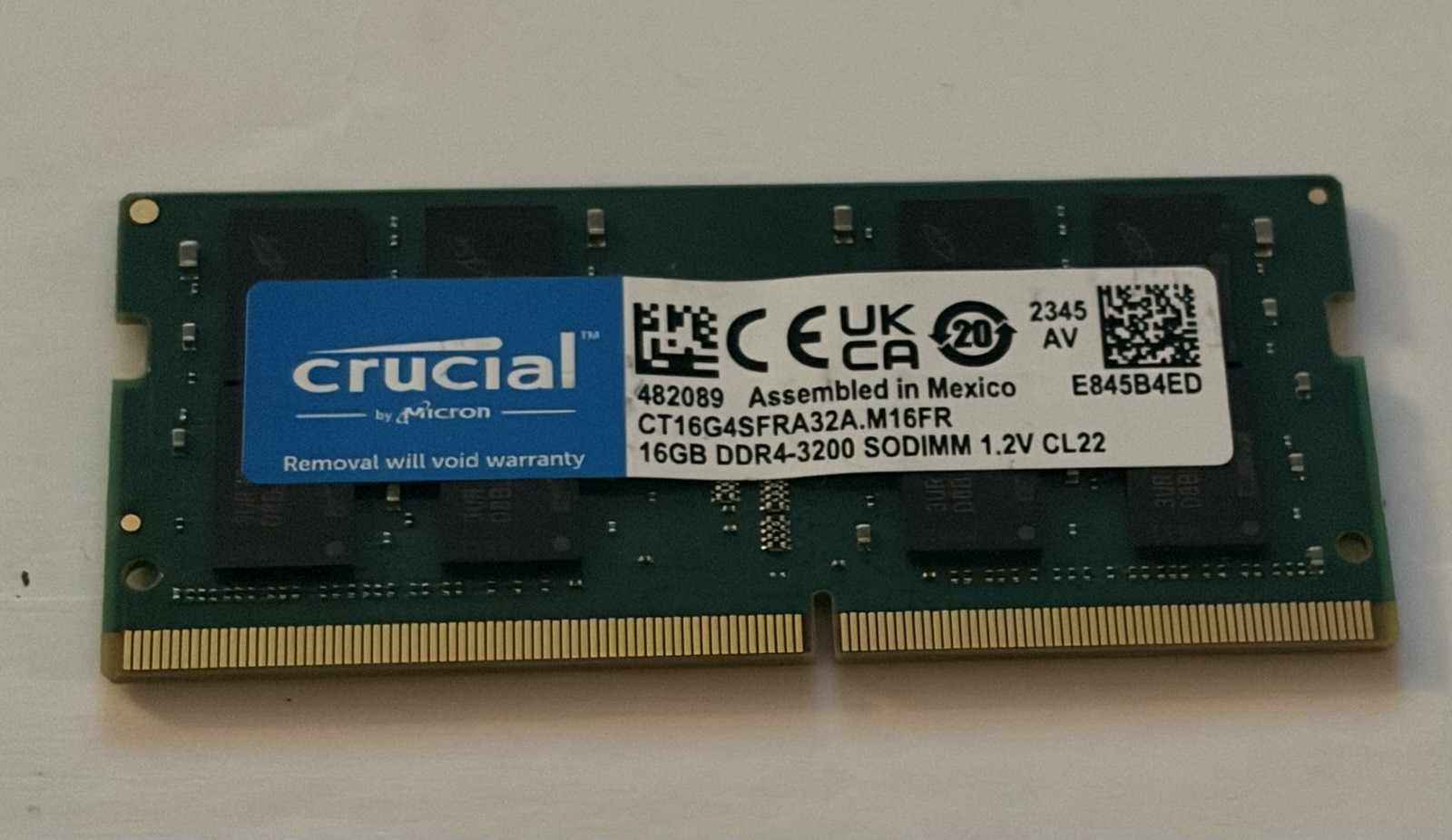 Crucial PC4-25600 PC4 3200AA 16GB 1X16GB DDR4 2RX8 3200MHz 260pin Memory Ram Crucial PC4-25600 PC4 3200AA 16GB 1X16GB DDR4 2RX8 3200MHz 260pin Memory Ram