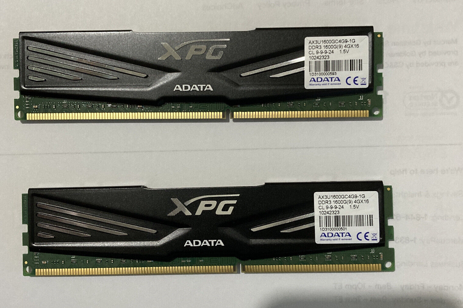 A-Data Gaming Series DDR3 1600G (9)CL 9-9-9-24 Voltage 1.5v-Used