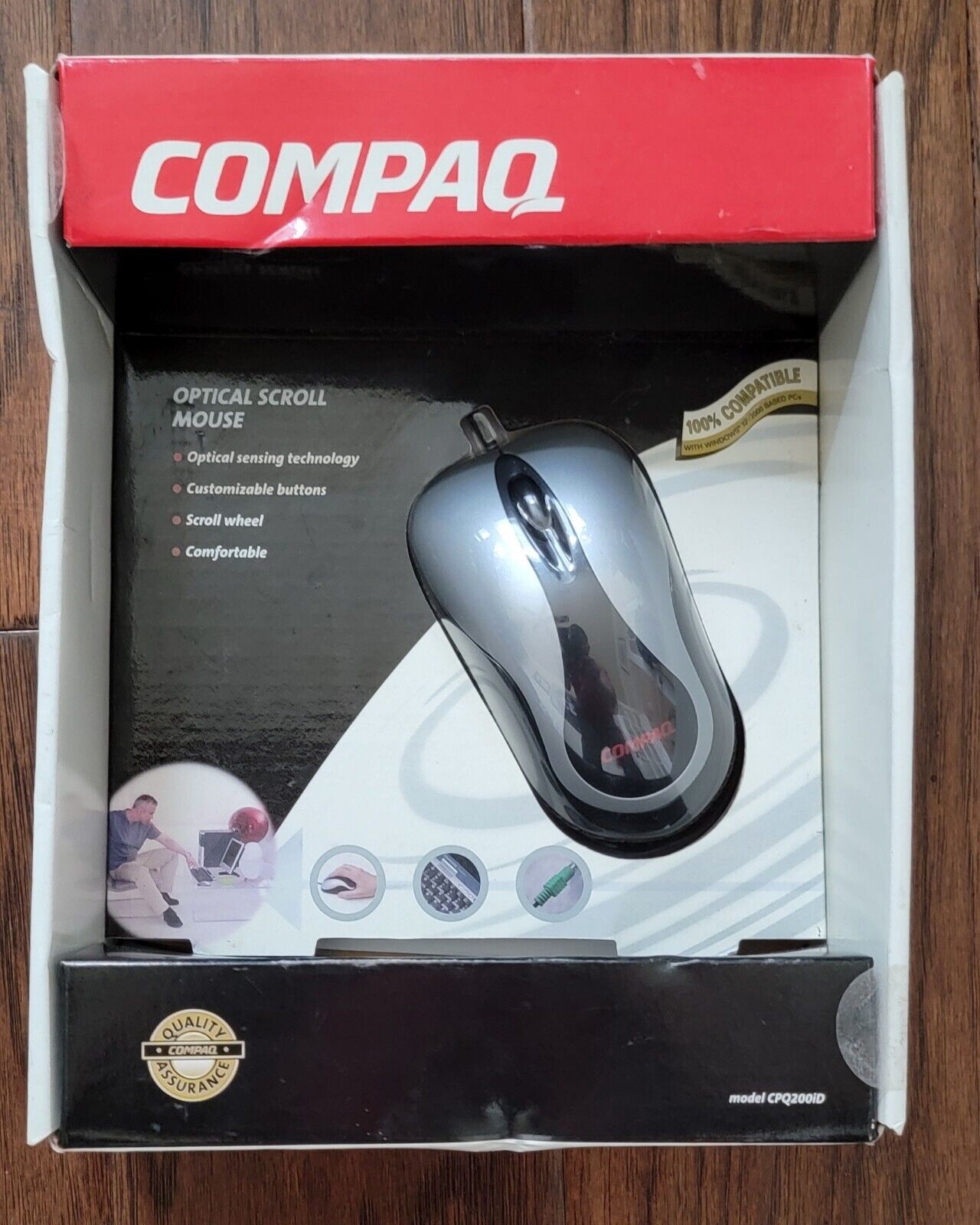 Vintage NEW SEALED Compaq CPQ200iD Optical Scroll Mouse