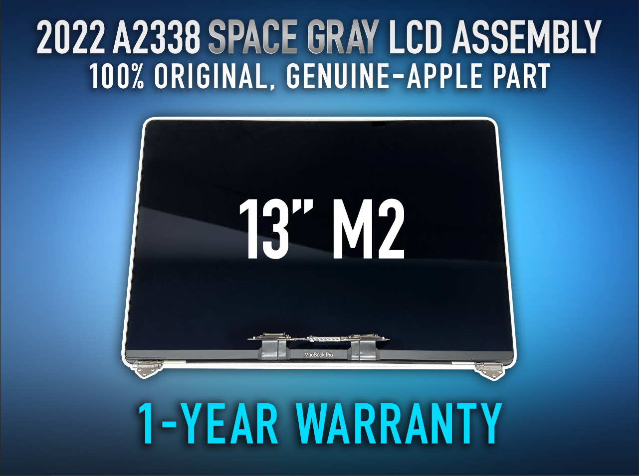GENUINE APPLE 2022 A2338 Space Gray LCD Display Assembly MacBook M2 13 1Yr Warr