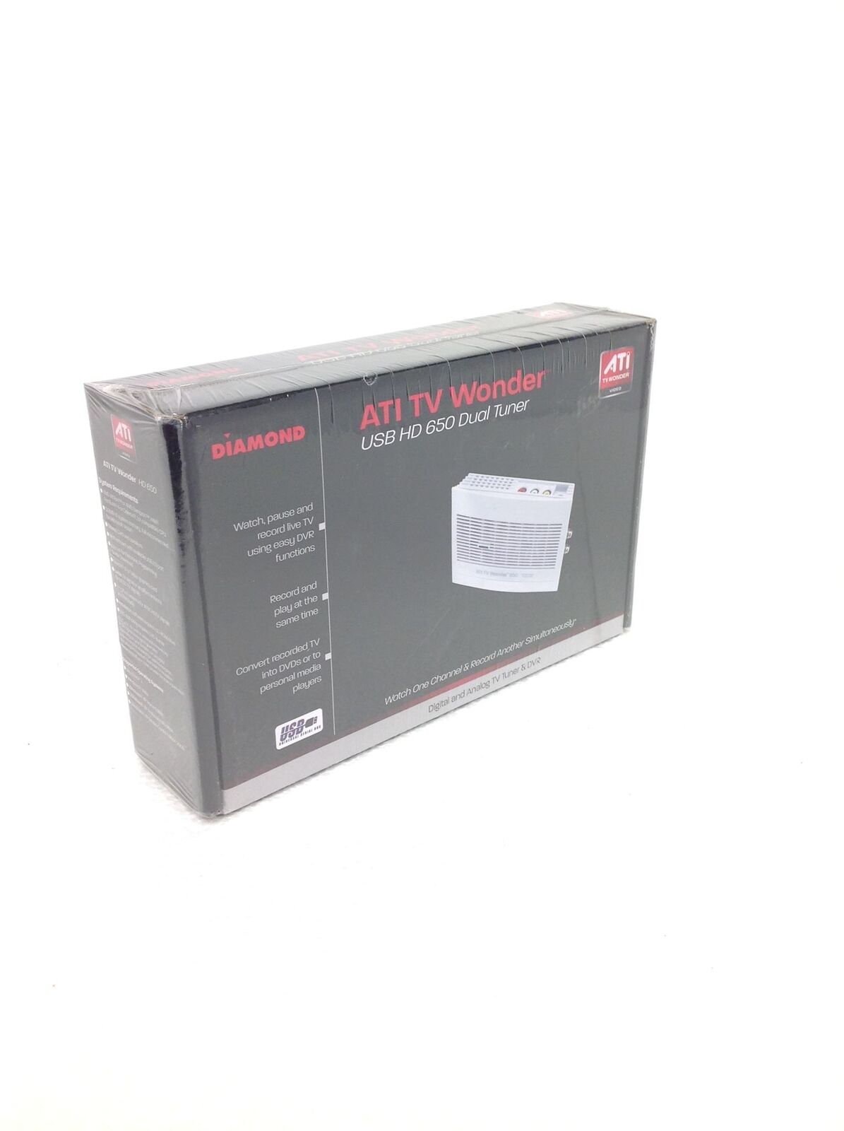 NEW ATI USB HD 650 Digital & Analog TV Tuner w/USB 2.0 Cable/User Manual