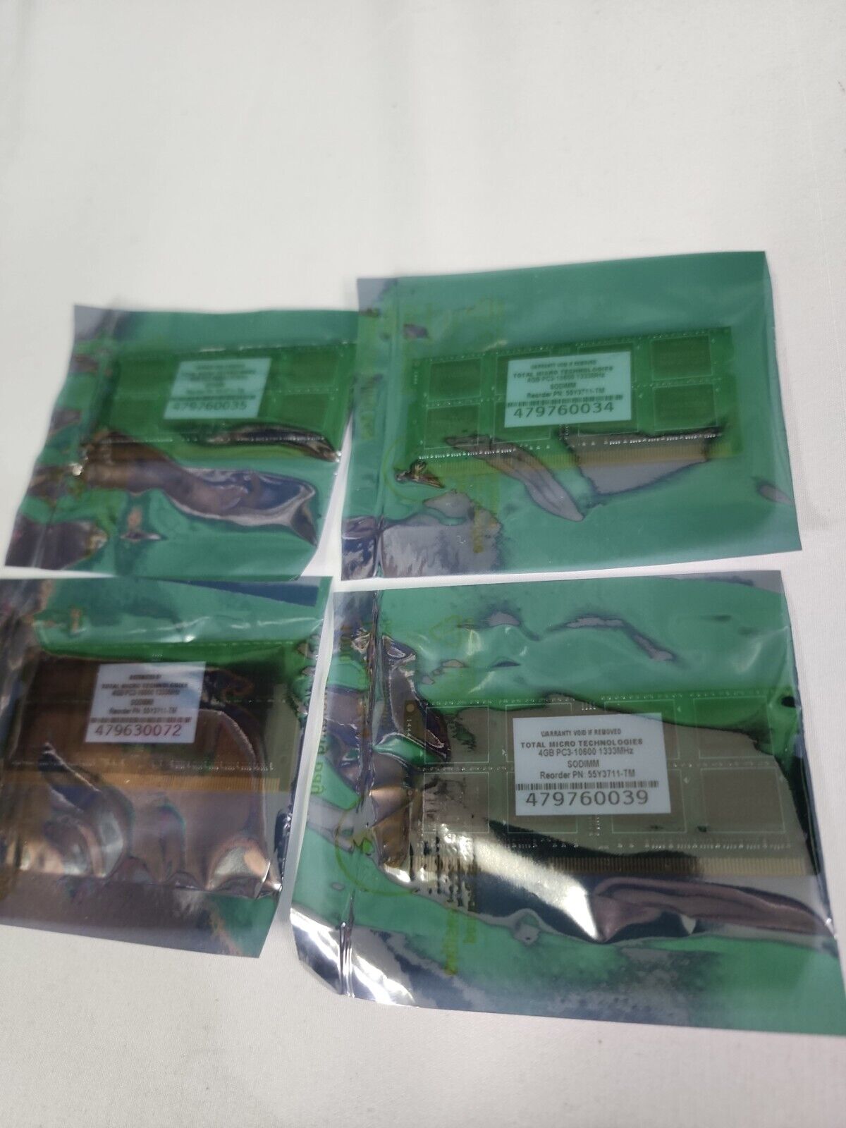 TOTAL MICRO TECHNOLOGIES -TM MICRO: 4GB PC3-10600 (LOT of 4 - NEW)