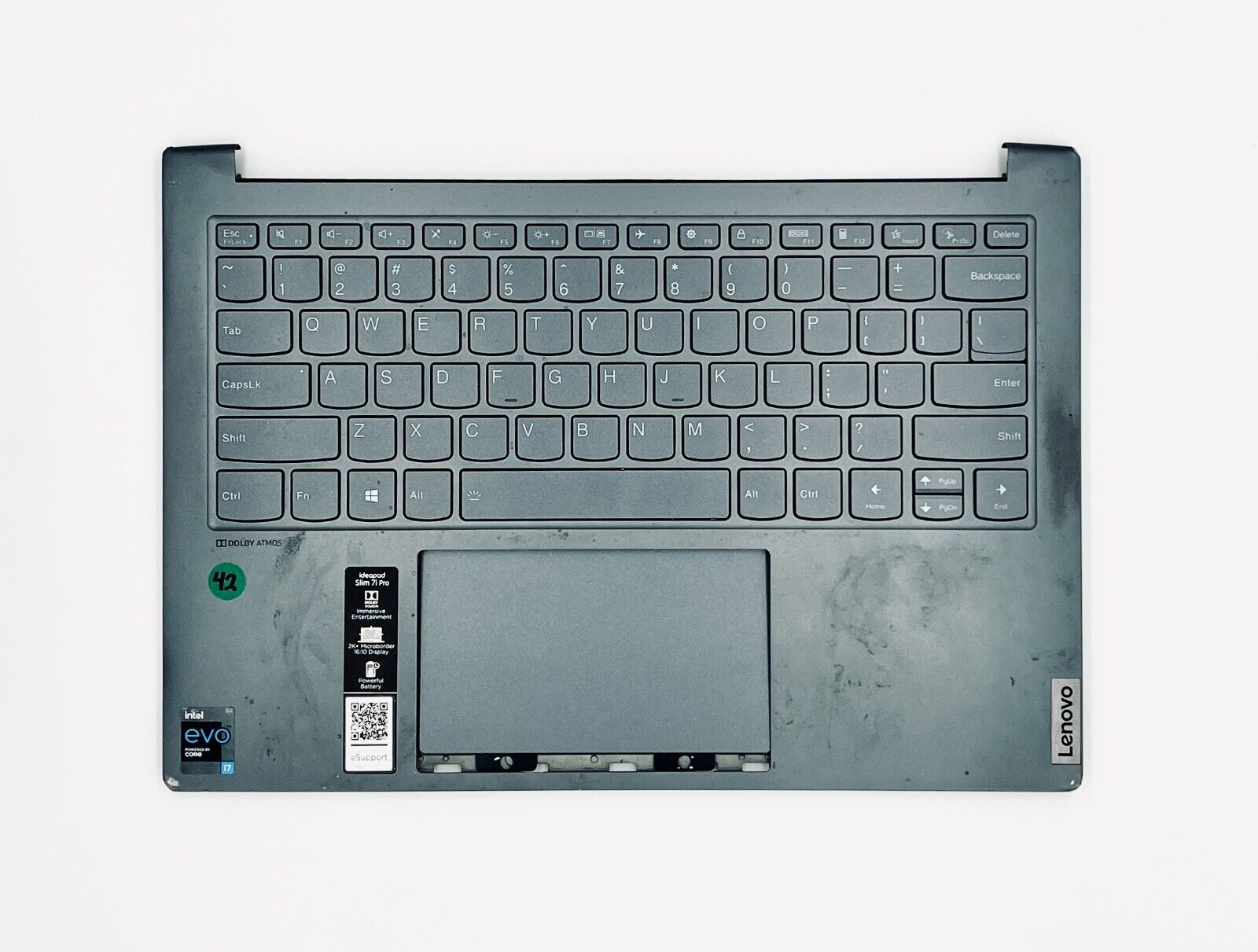 DEFECTIVE/FOR PARTS Keyboard Lenovo IdeaPad Slim 7 Pro 14IHU5 (Gray) 5CB1D67055