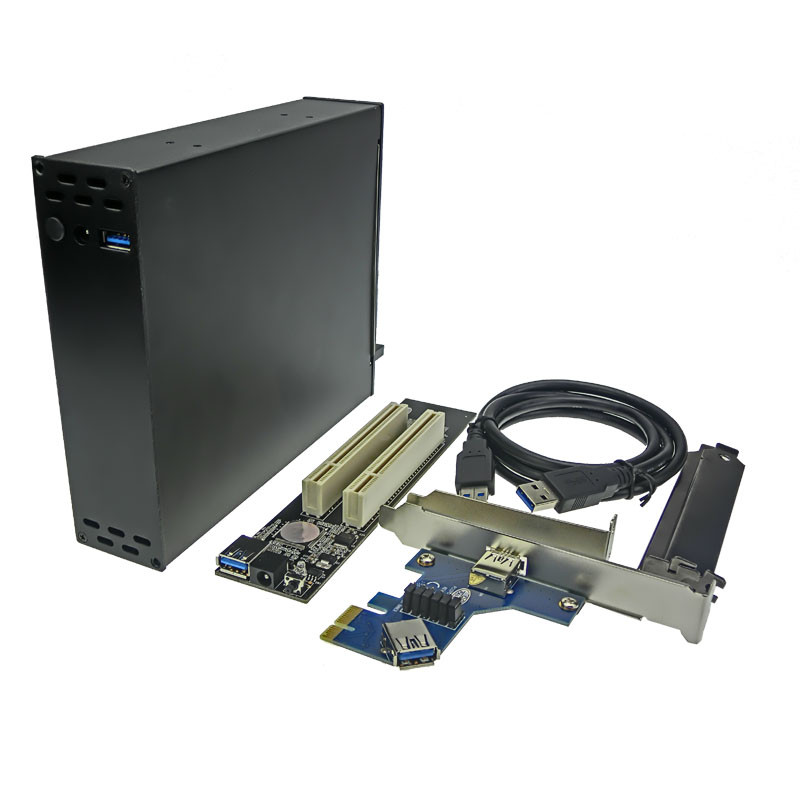 PCI-E To PCI Riser Card 2 Slot 32bit PCI Dock ENCLOSURE PCI-E To PCI Riser Card 2 Slot 32bit PCI Dock ENCLOSURE