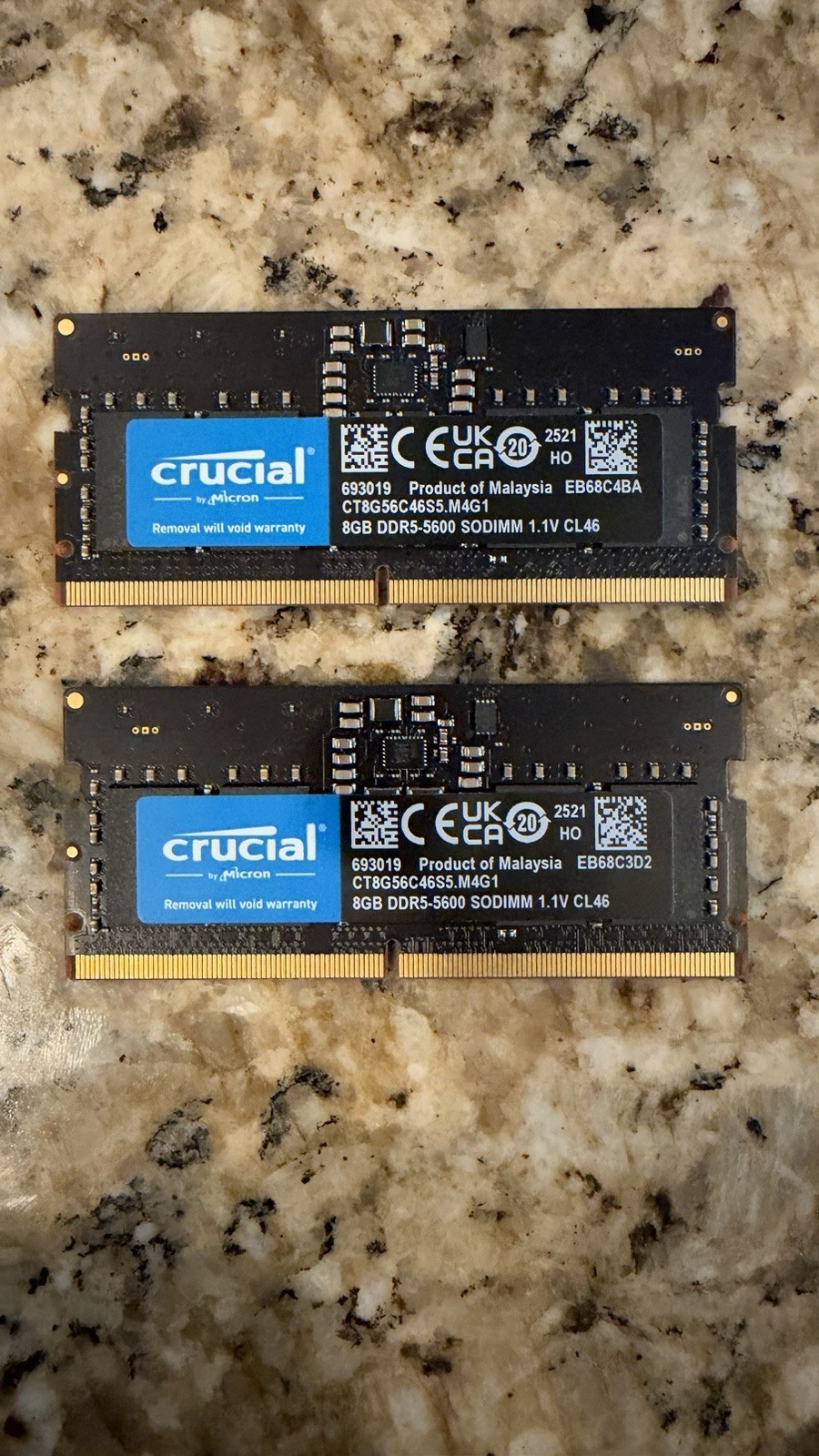 Crucial 8GB DDR5-5600 SODIMM Notebook Memory CT8G56C46S5 Crucial 8GB DDR5-5600 SODIMM Notebook Memory CT8G56C46S5