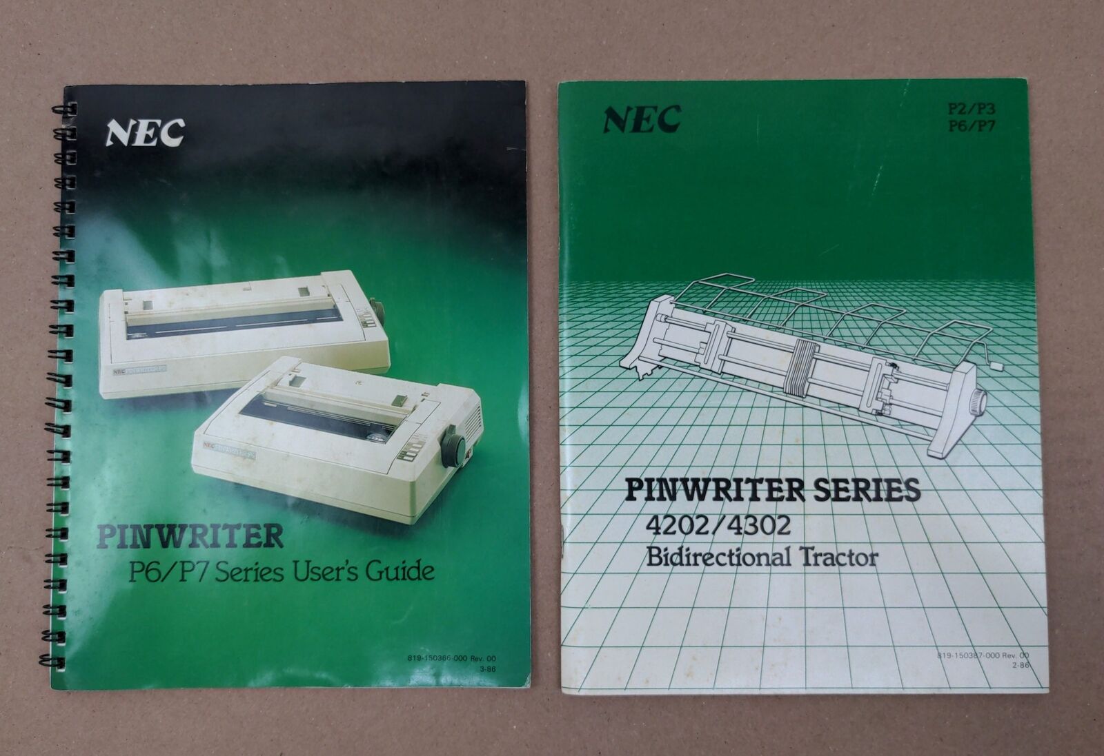 (2) NEC Pinwriter Series P2 P3 P6 P7 Vintage Printer Manuals