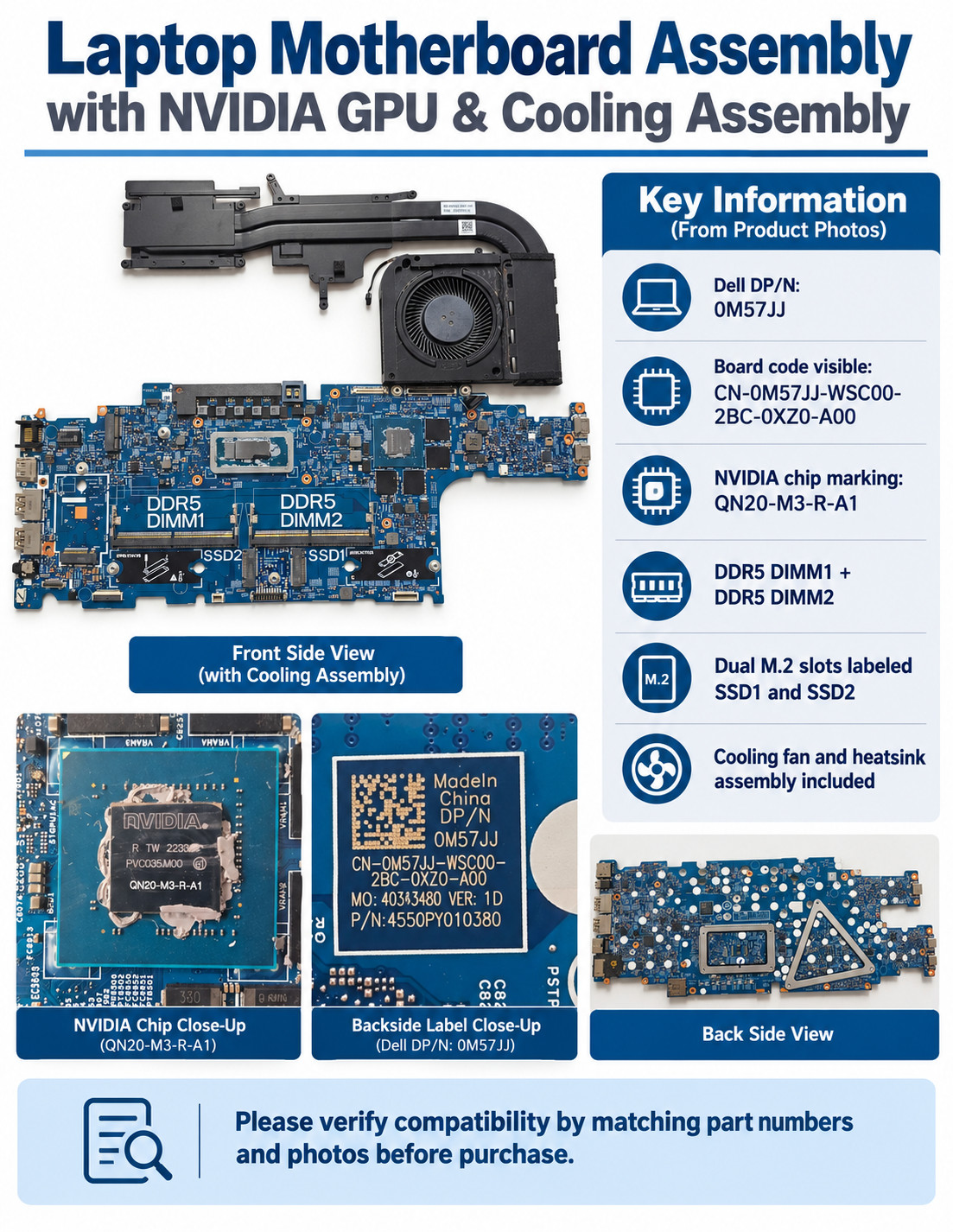Dell Precision 3571 Motherboard i7-12700H NVIDIA T600 4GB 0M57JJ M57JJ DDR5 Dell Precision 3571 Motherboard i7-12700H NVIDIA T600 4GB 0M57JJ M57JJ DDR5