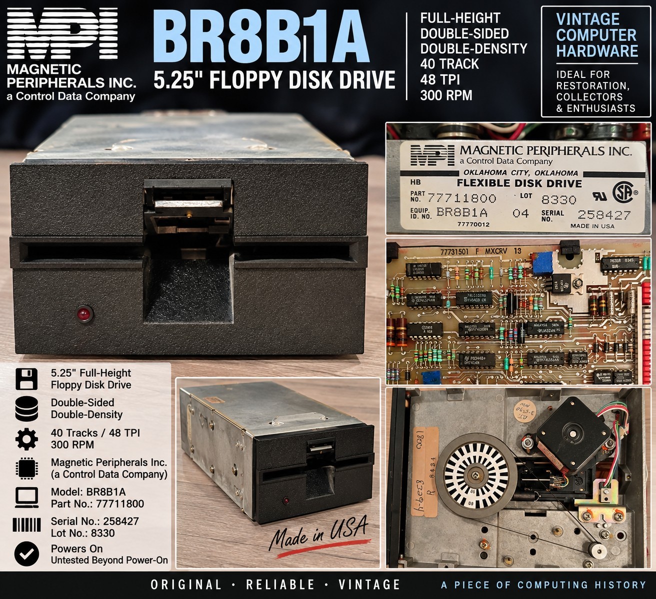 Vintage Magnetic Peripherals MPI BR8B1A 5.25\