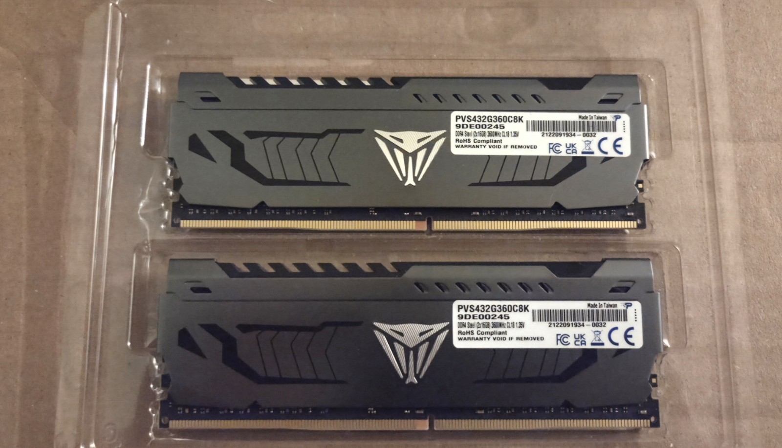 32GB Patriot Viper Steel DDR4-3600 2x16GB Desktop Memory Kit PVS432G360C8K 32GB Patriot Viper Steel DDR4-3600 2x16GB Desktop Memory Kit PVS432G360C8K