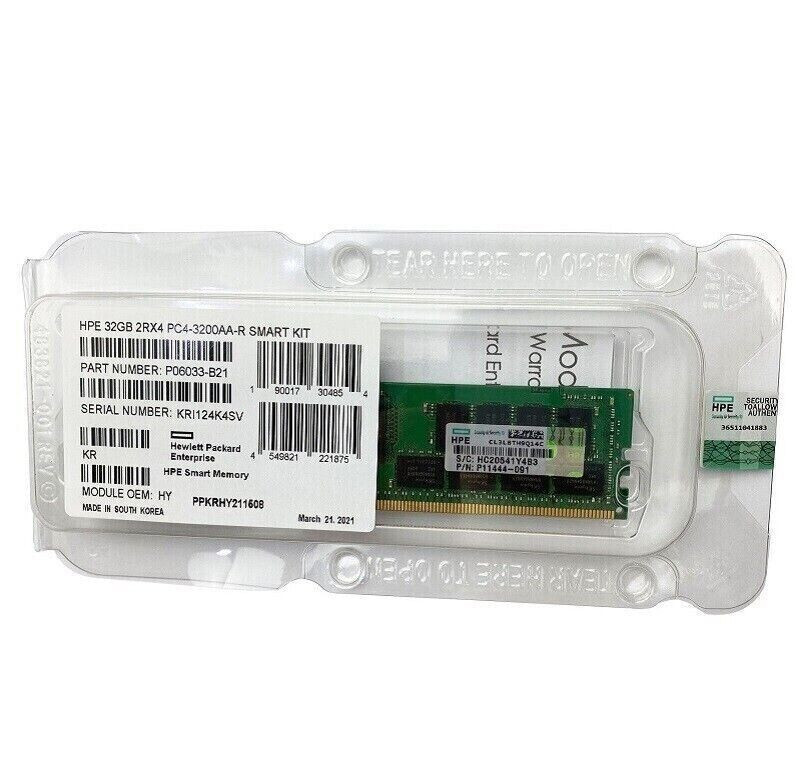 NEW HPE P06033-B21 P11444-091 32GB 2Rx4 DDR4 PC4-3200 RDIMM Server RAM Memory