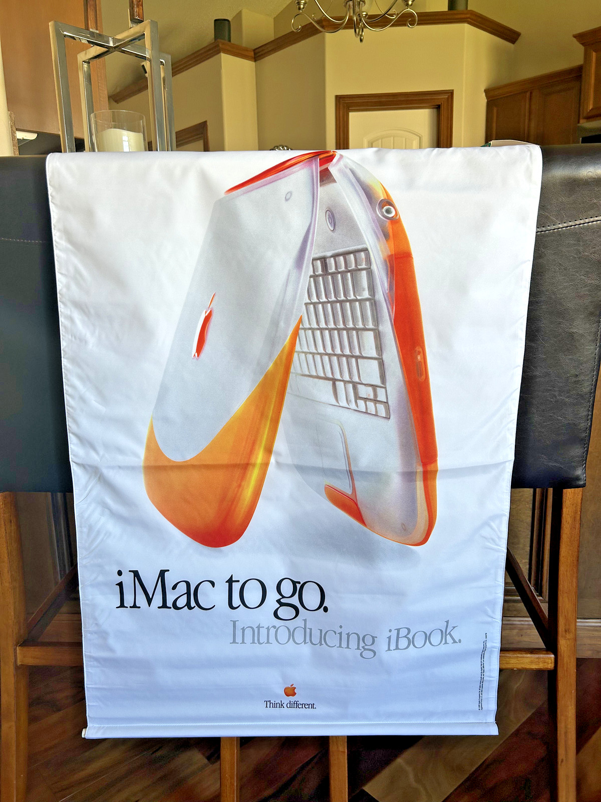 Vintage NOS Apple iBook Two Sided Cloth Banner Think Different Vintage NOS Apple iBook Two Sided Cloth Banner Think Different