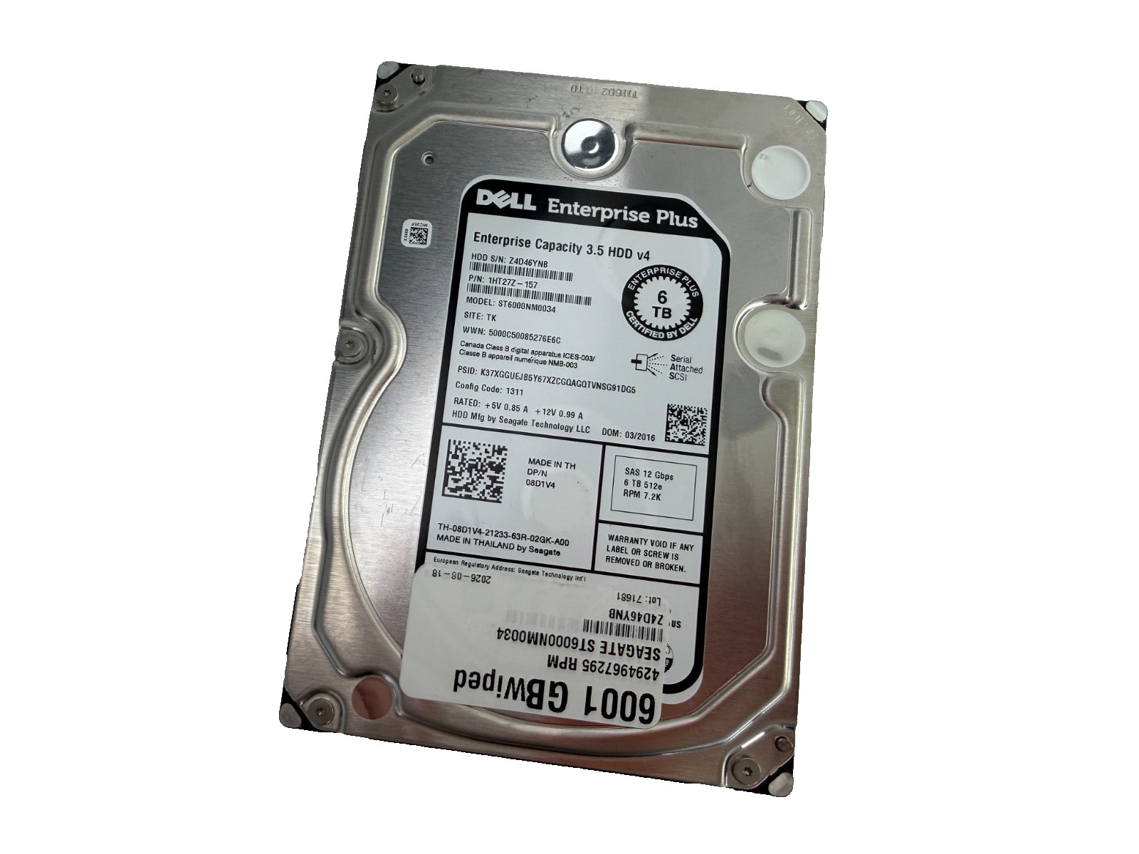 ST6000NM0034 DELL 6TB 7.2K 12G SAS 512E 3.5 ST6000NM0034 DELL 6TB 7.2K 12G SAS 512E 3.5