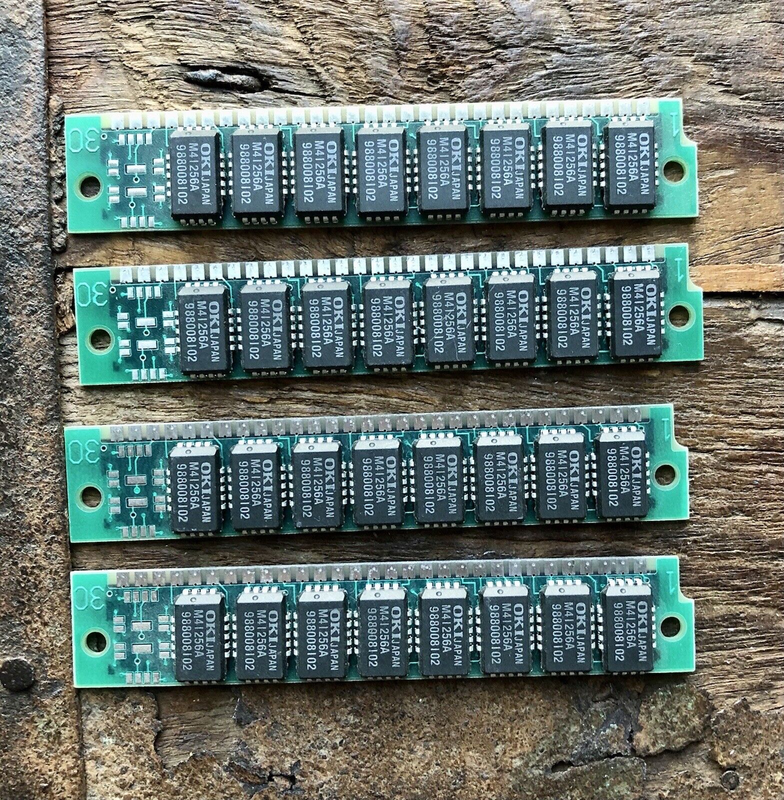 4X Vintage OKI MSC2304-15YS9A 256K x9 Chips 30-Pin SIMM Memory Apple RAM MAC SE