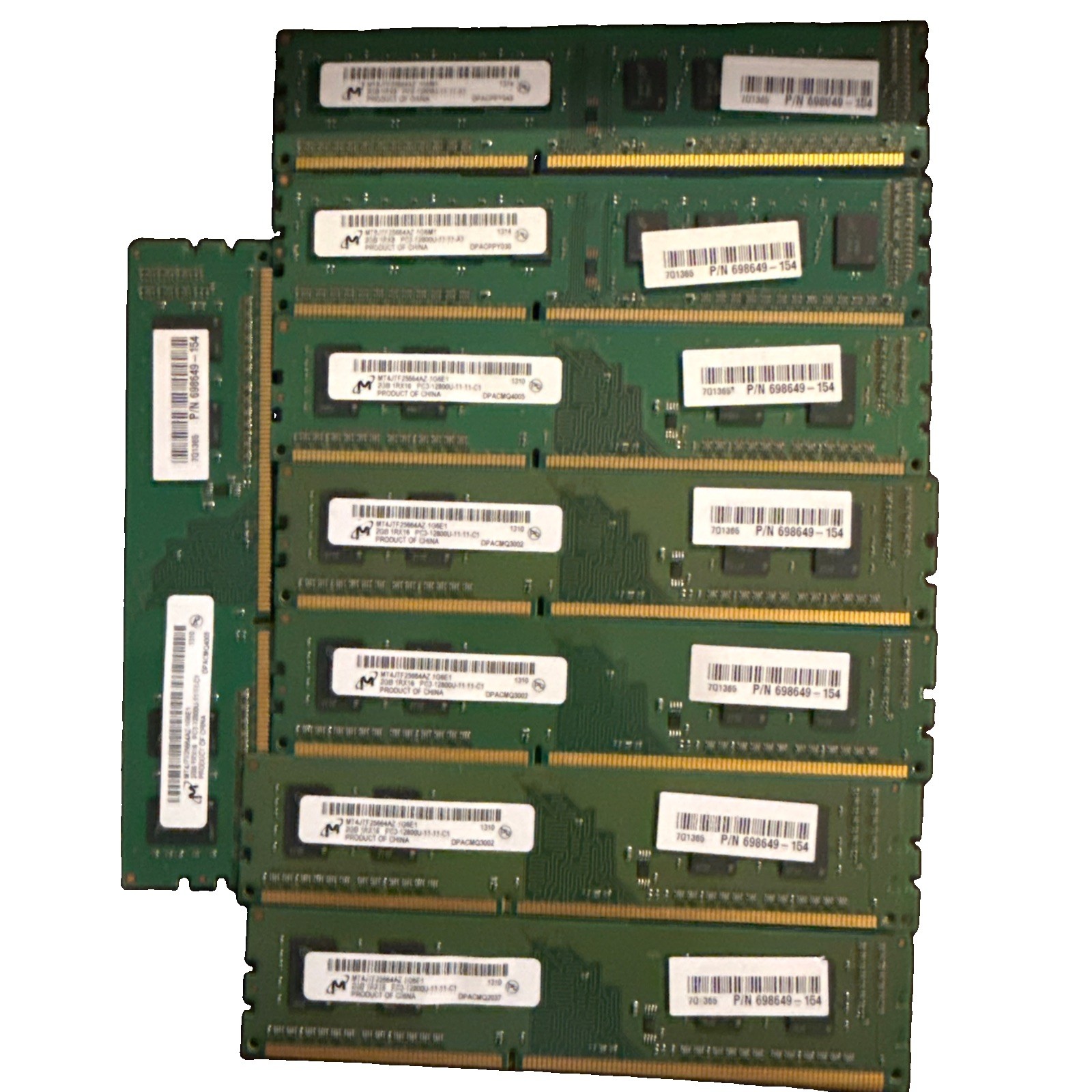 Lot Of 79 Micron 2GB DIMM 1600 MHz PC3-12800 DDR3 SDRAM Memory